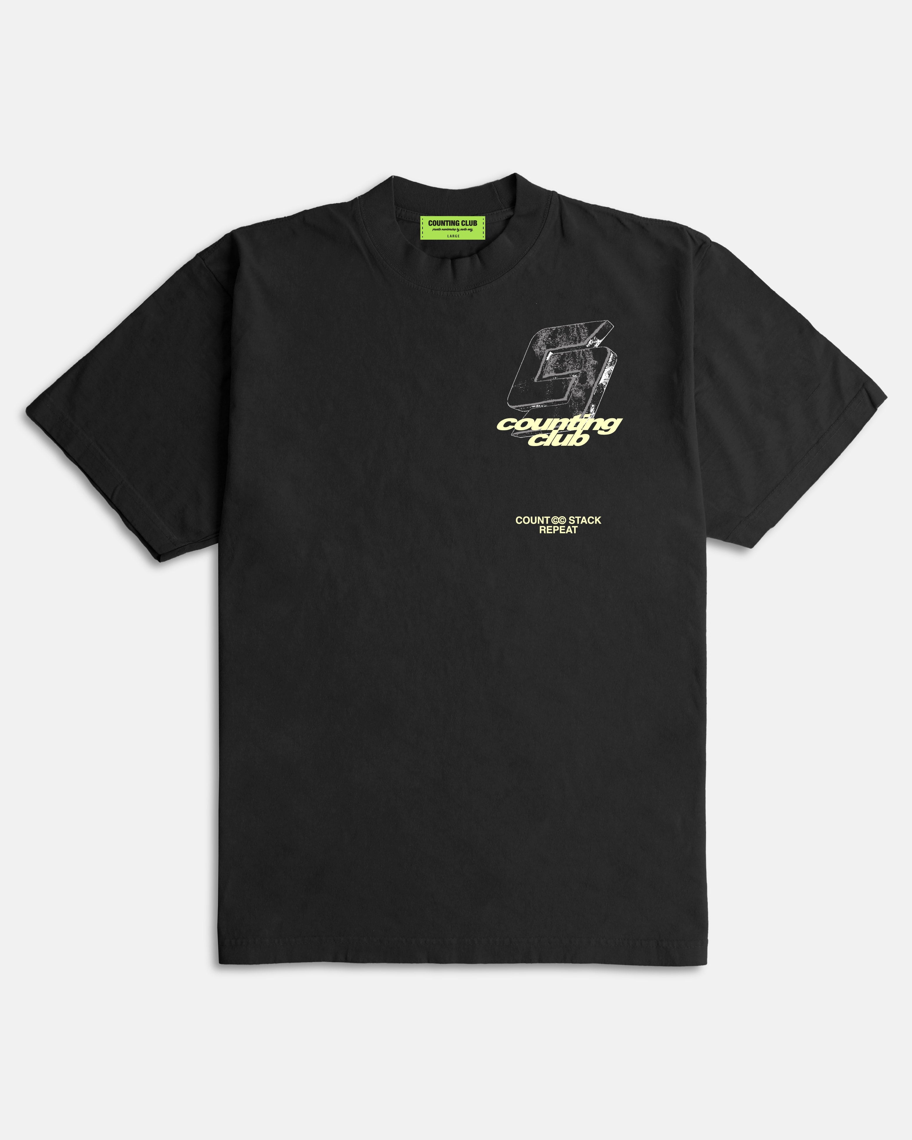 Count Stack Repeat Ultra Heavyweight T-shirt - Black