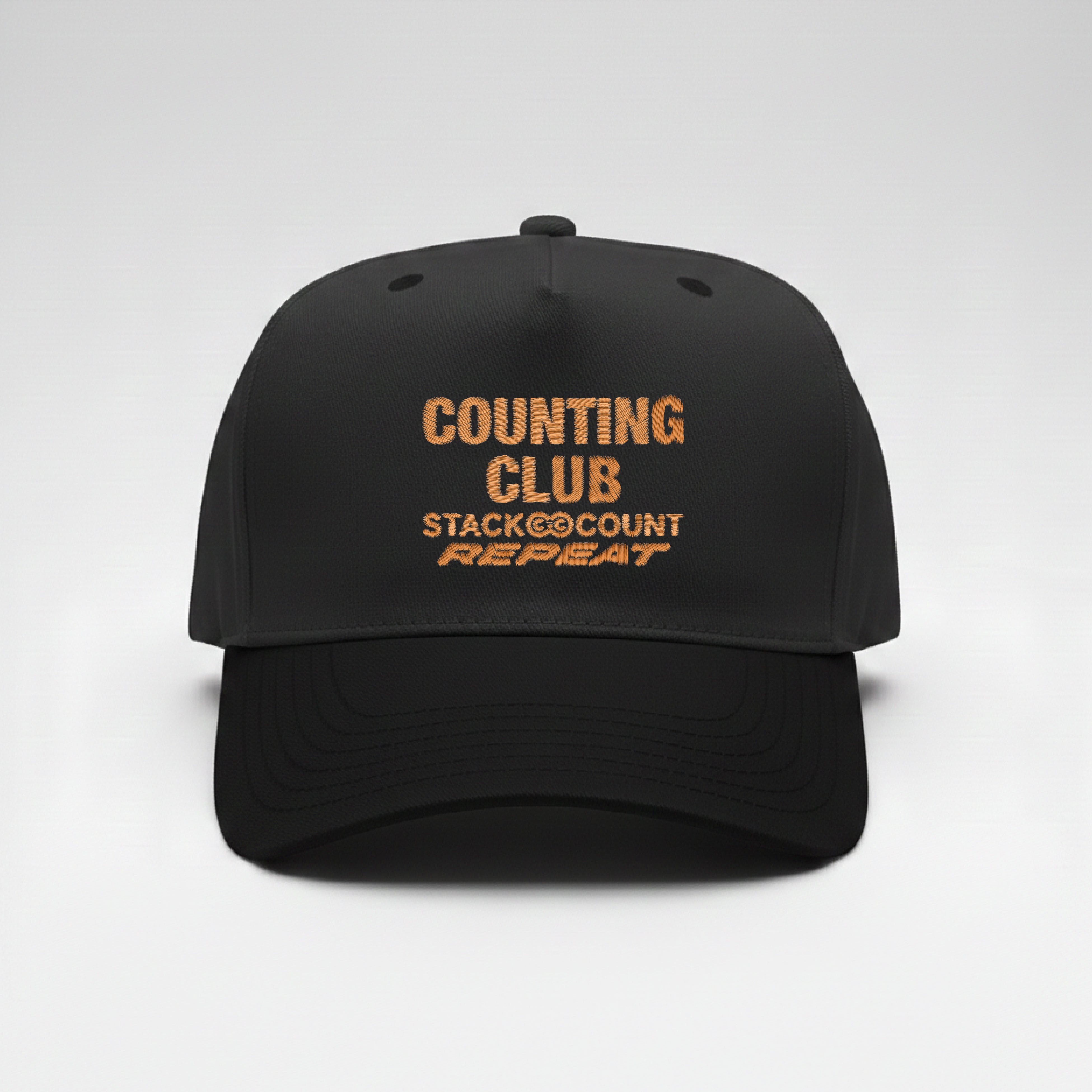 Counting Club Embroidered Snapback - Black