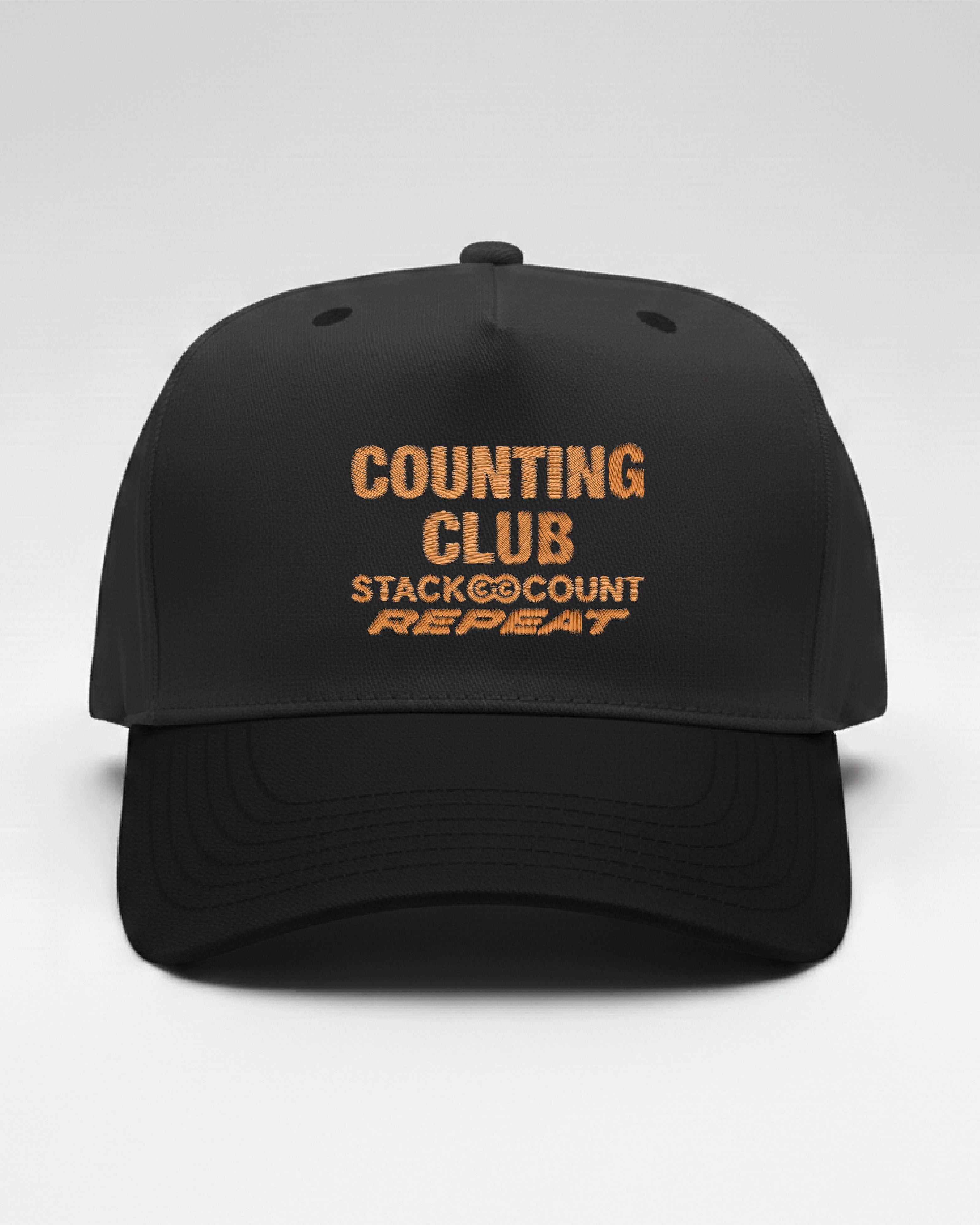 Counting Club Embroidered Snapback - Black