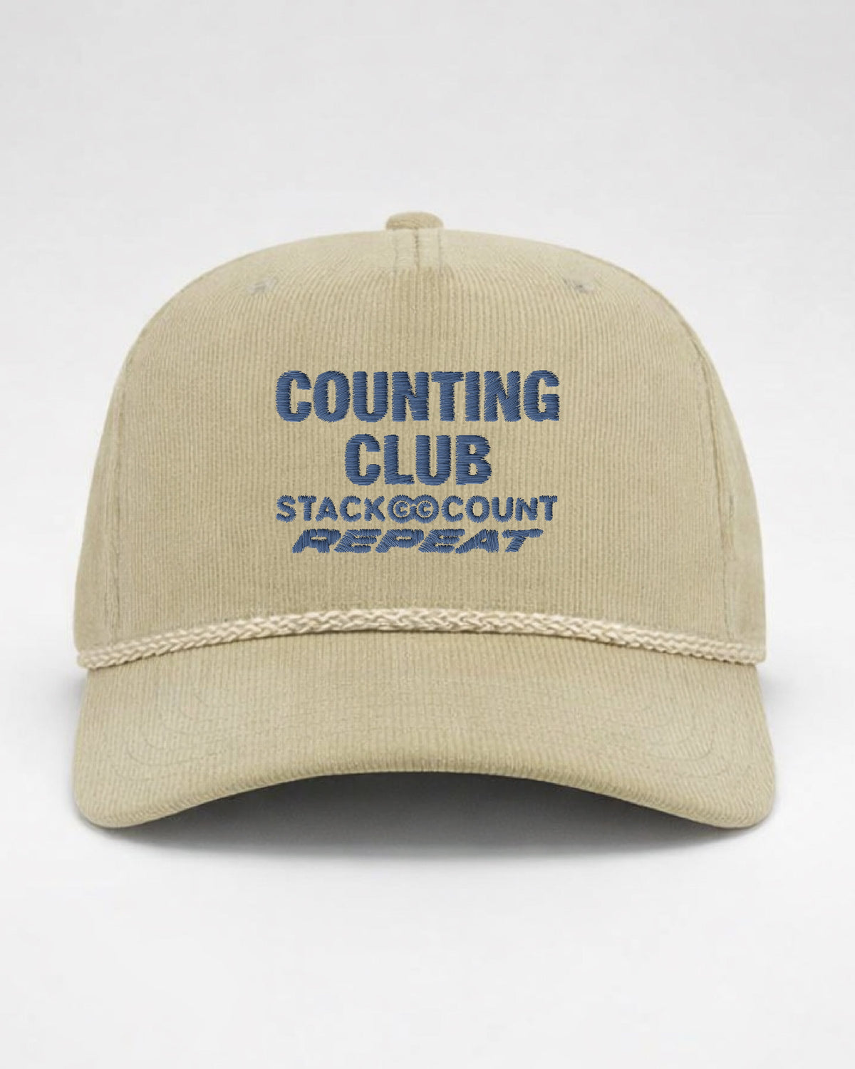 Counting Club Embroidered Corduroy Snapback- Khaki