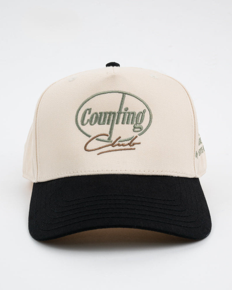 Private Membership Embroidered Snapback - Natural / Black