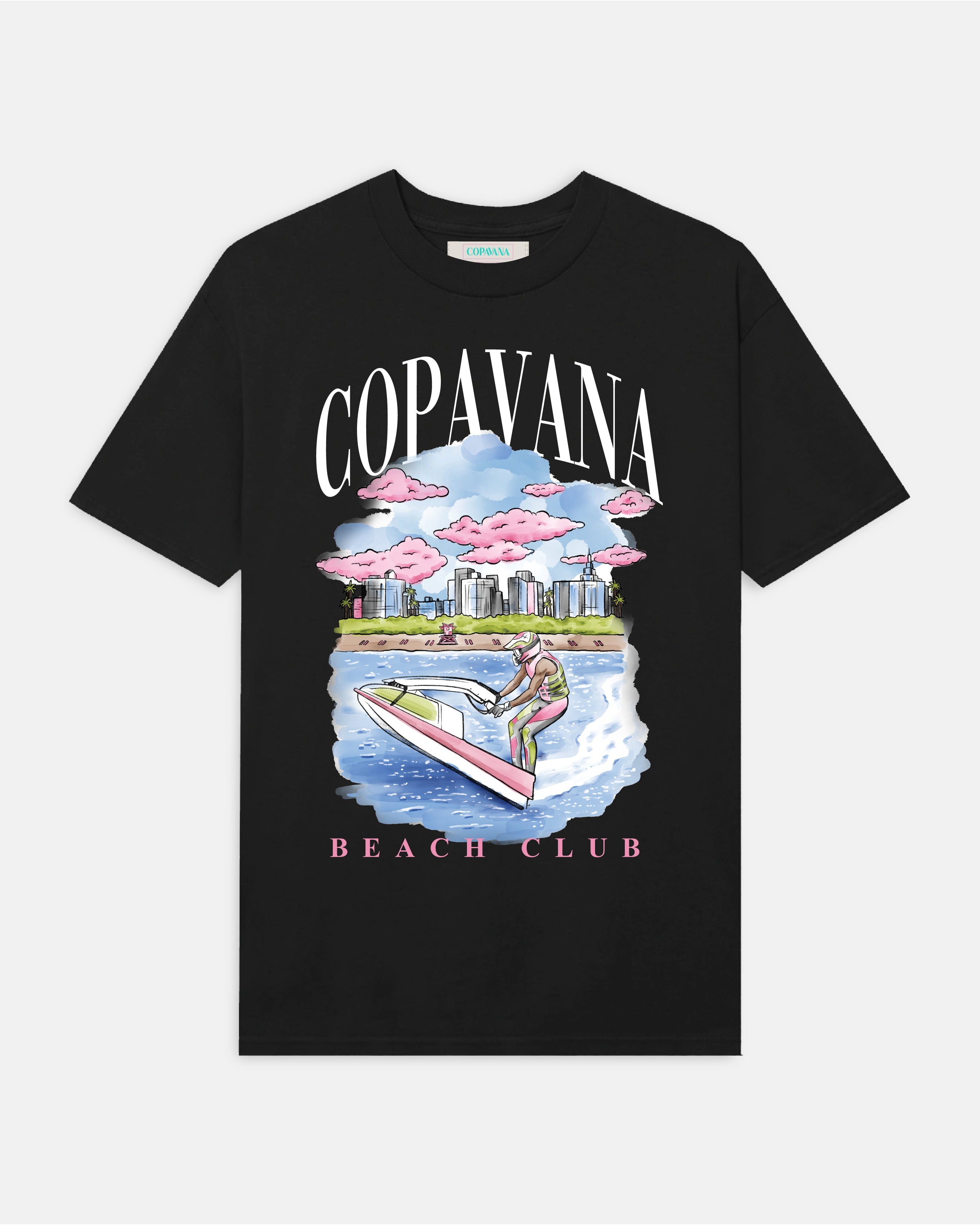 Beach Club Wave Runner T-Shirt - Pirate Black