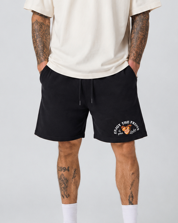 Enjoy The Fruits of Labor Embroidered Short