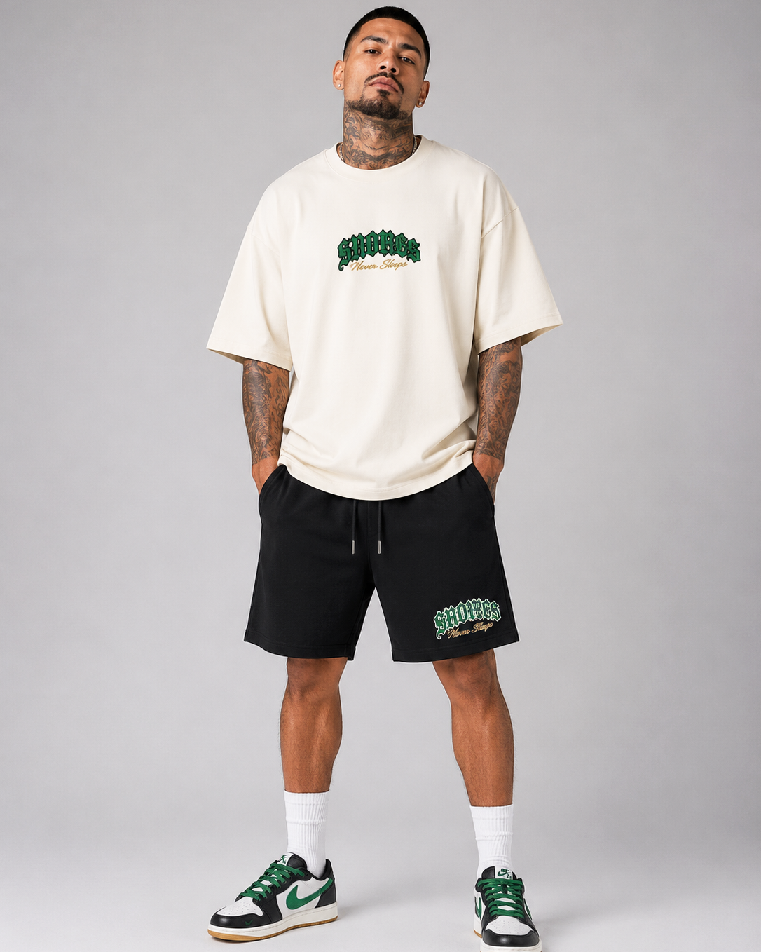 Success Never Sleeps Embroidered Short