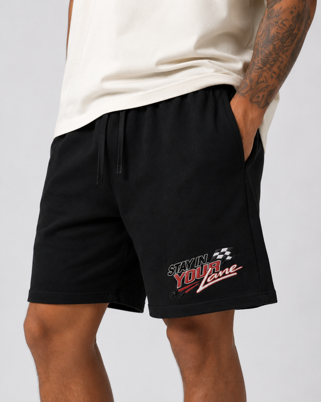 Stay In Your Lane Embroidered Short