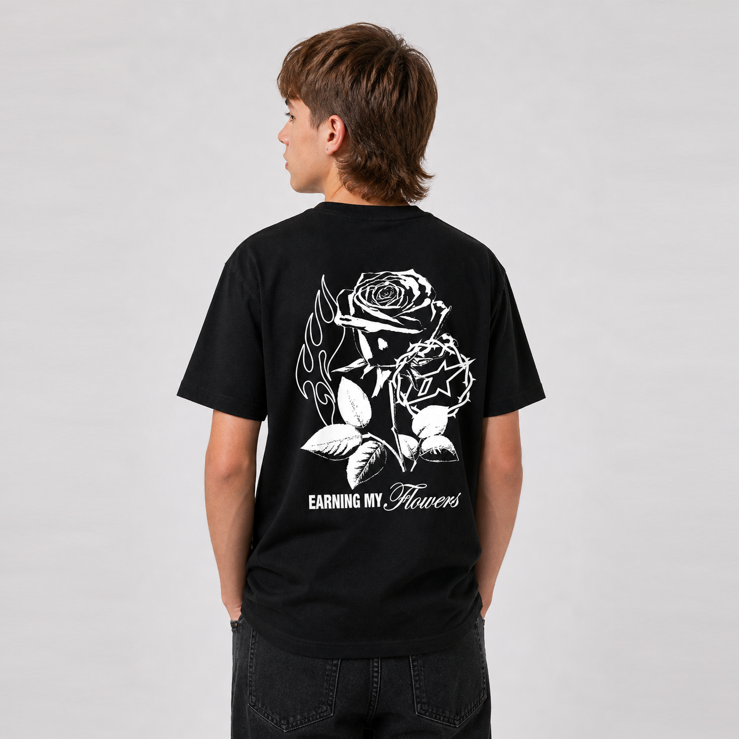 Earning My Flowers Youth T-shirt - Black