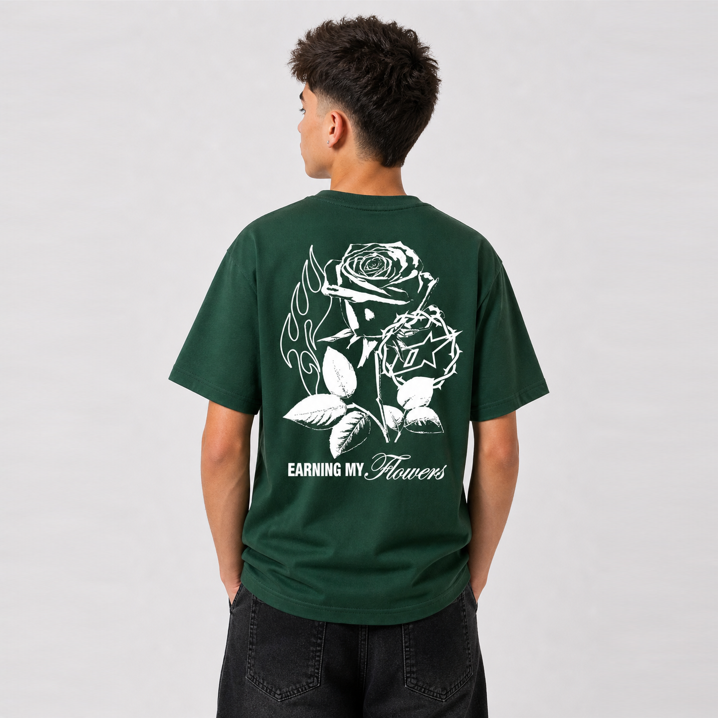 Earning My Flowers Youth T-shirt - Forest Green