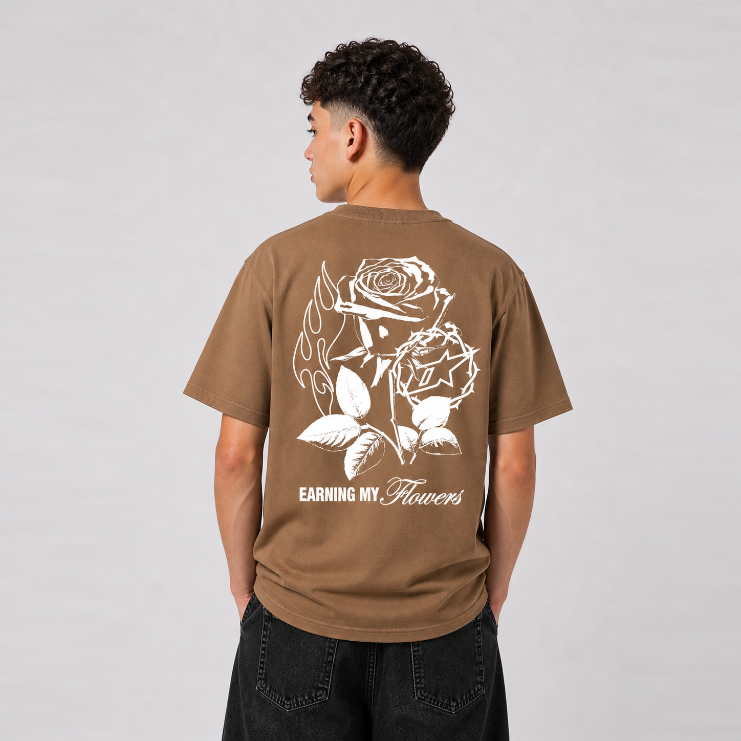 Earning My Flowers Youth T-shirt - Vintage Brown