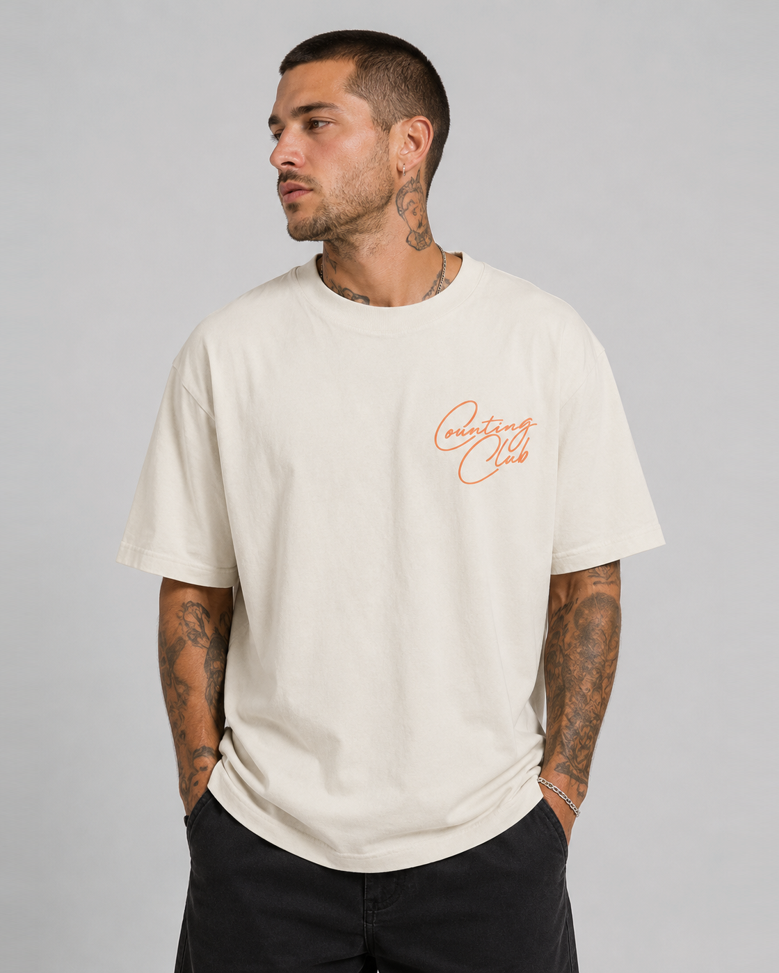 Counting Club Ultra Heavyweight T-shirt - Cream (Copy)