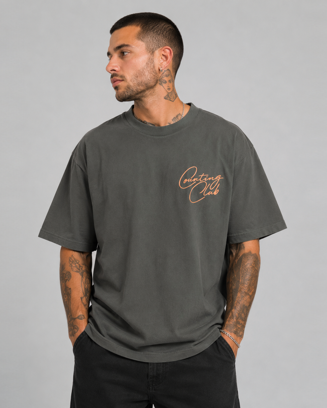 Counting Club Ultra Heavyweight T-shirt - Dark Grey (Copy)