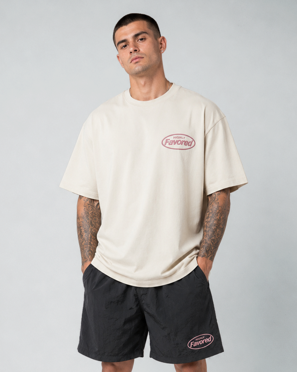 Highly Favored Embroidered Ultra Heavyweight T-shirt