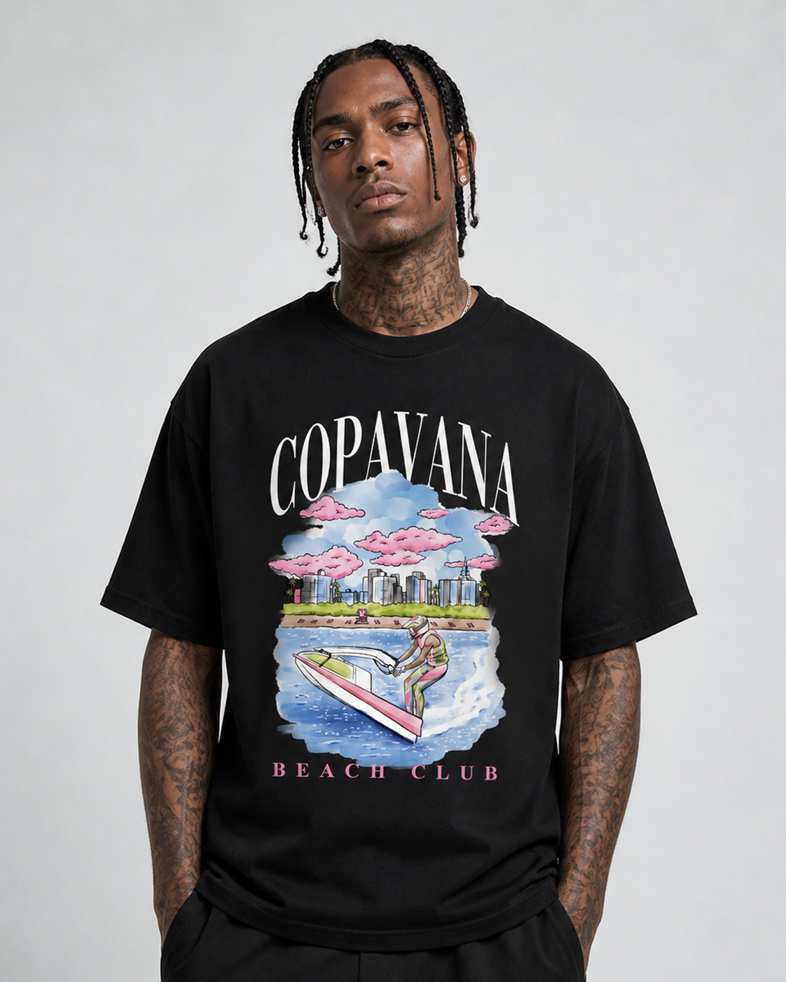 Beach Club Wave Runner T-Shirt - Pirate Black