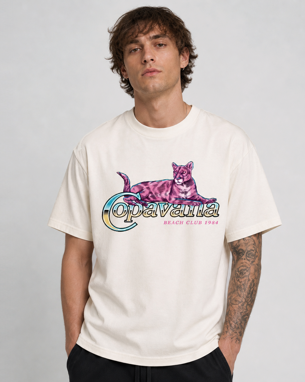 Panther Club T-Shirt - Vintage White