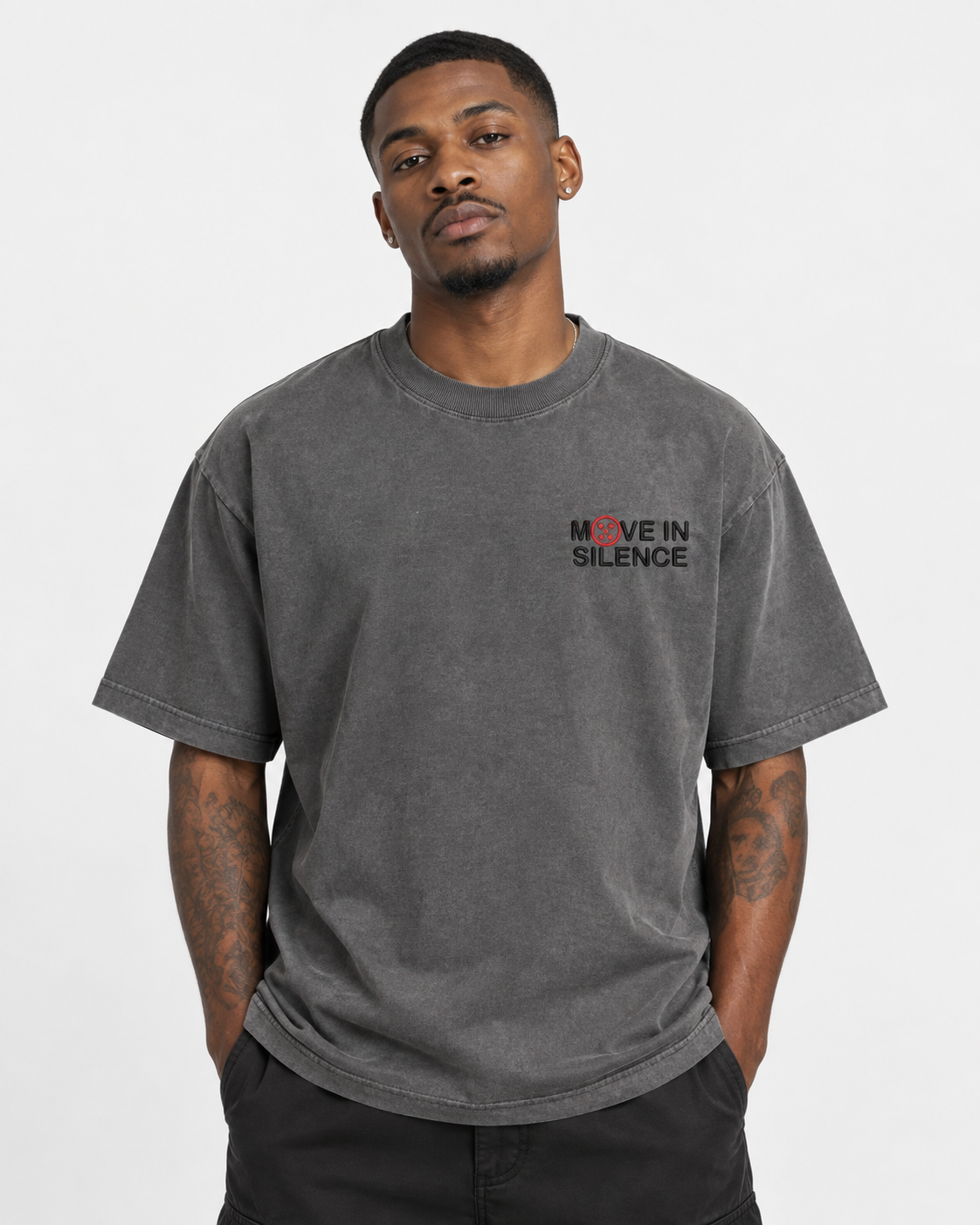 Move in Silence Embroidered Ultra Heavyweight T-shirt