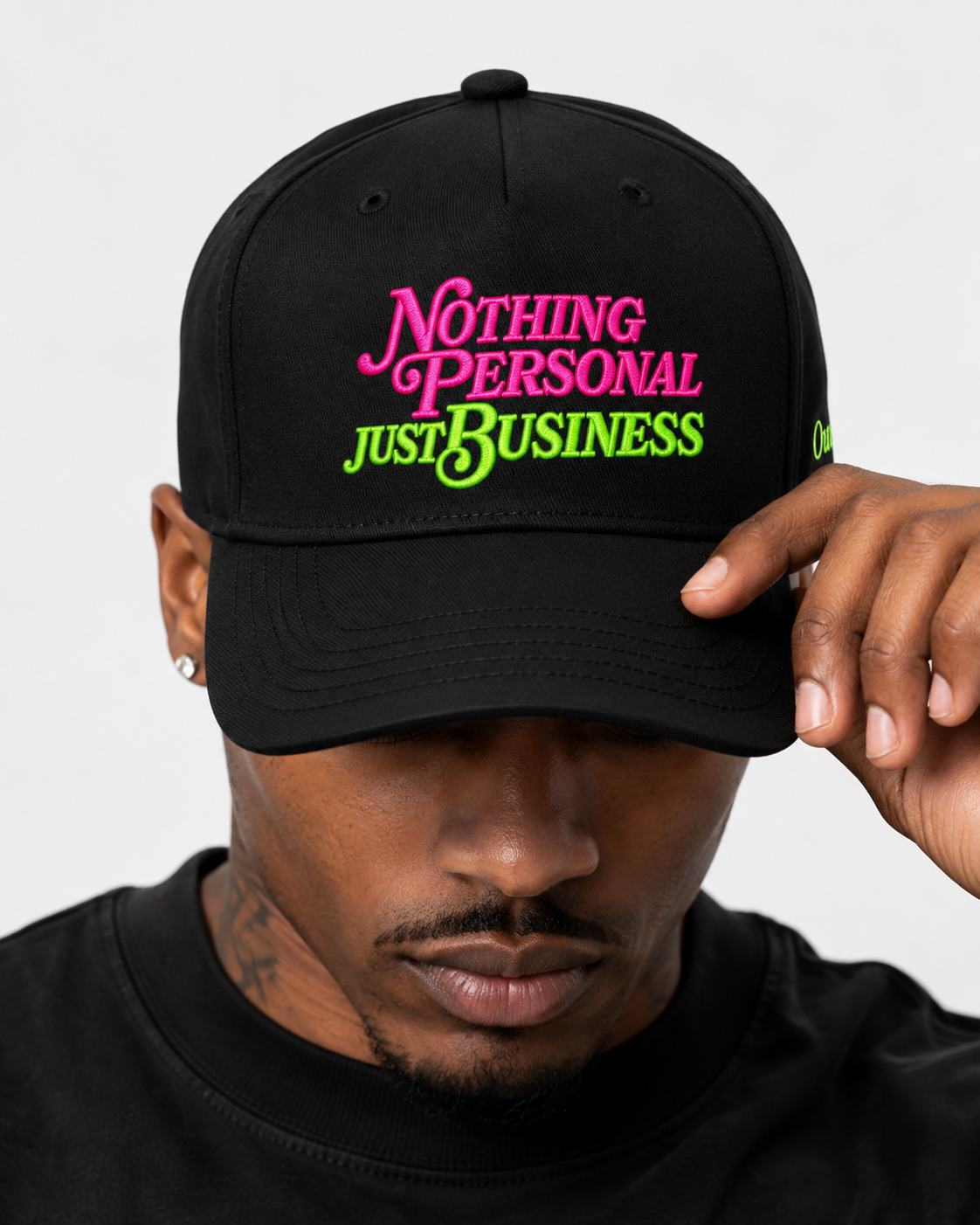 Nothing Personal Embroidered Snapback - BLACK