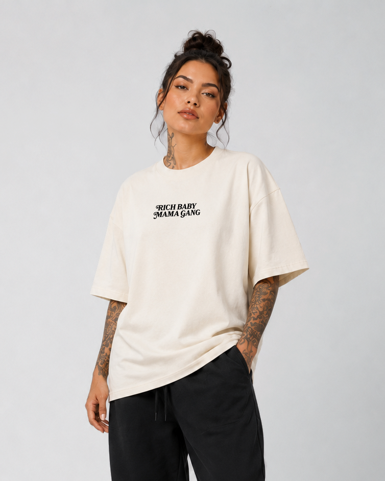 Rich Baby Mama Gang Ultra Heavyweight T-shirt - CREAM PR