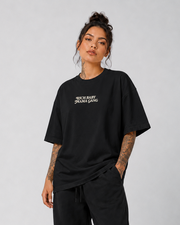 Rich Baby Mama Gang Ultra Heavyweight T-shirt Black