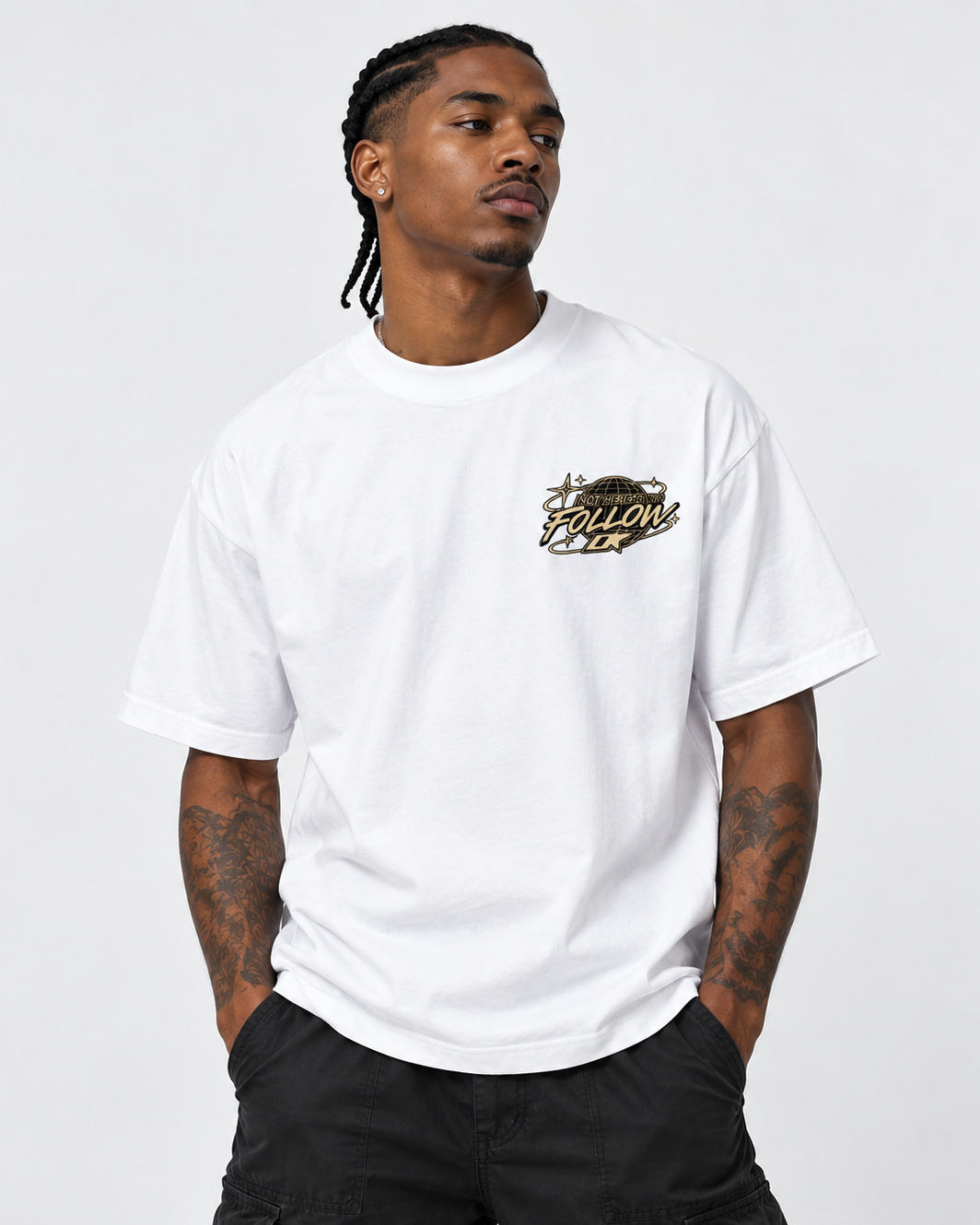 Not Here To Follow Embroidered Ultra Heavyweight T-shirt