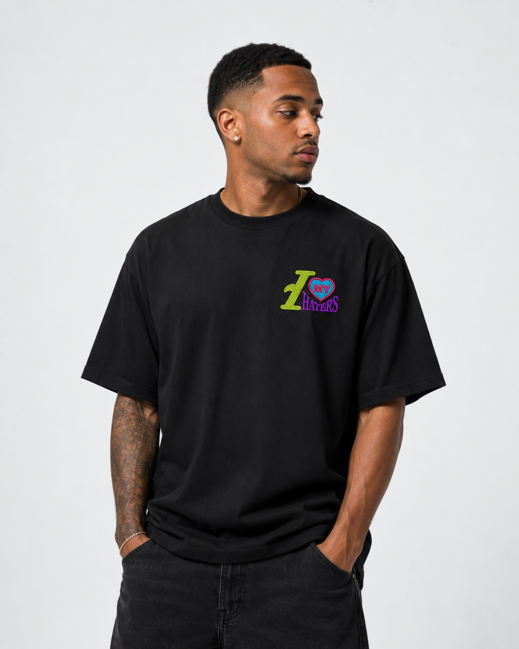 I Love My Haters Embroidered Ultra Heavyweight T-shirt