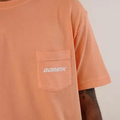 Everyday Pocket Flock T-Shirt - Orange - Outrank