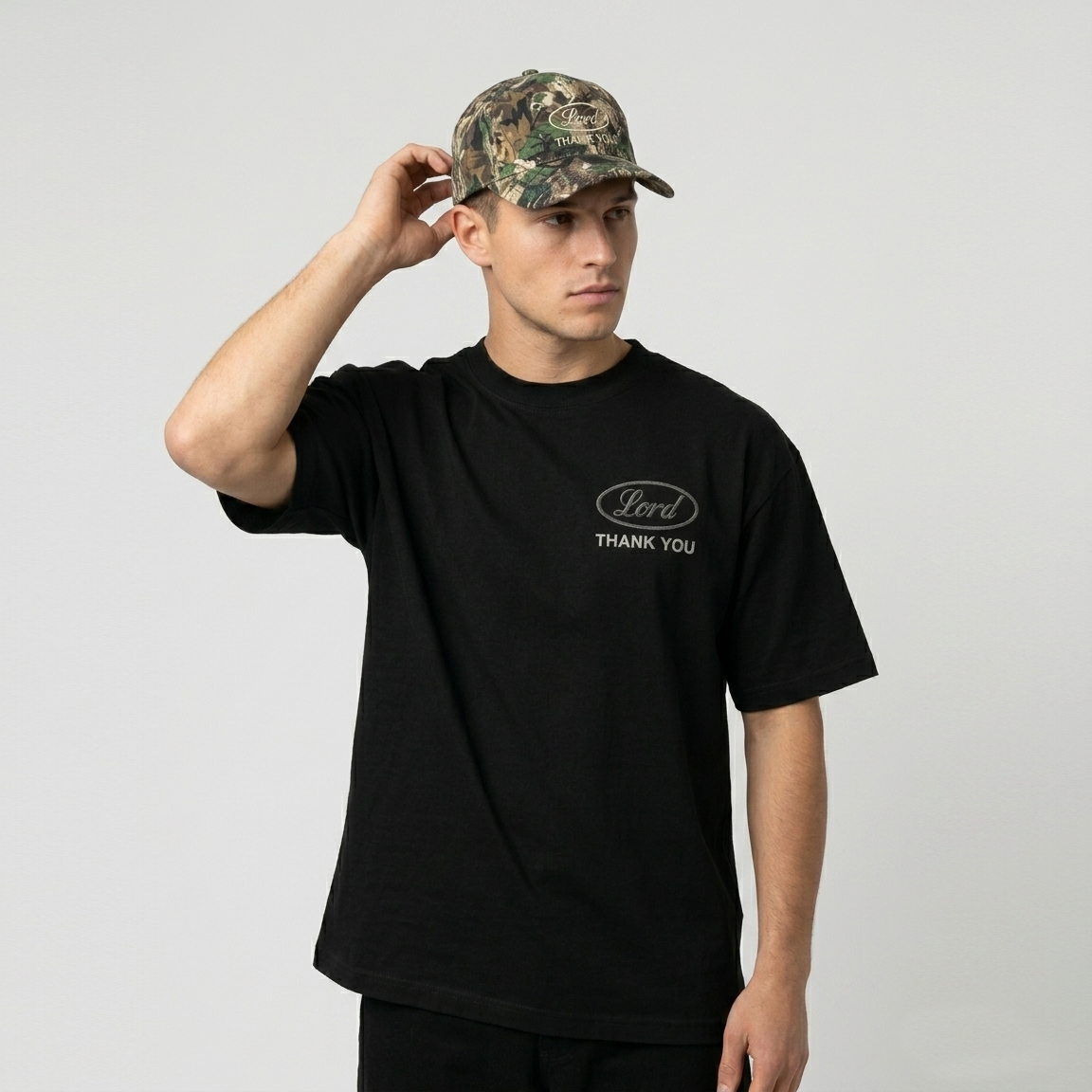 Lord Thank You Embroidered Snapback - CAMO