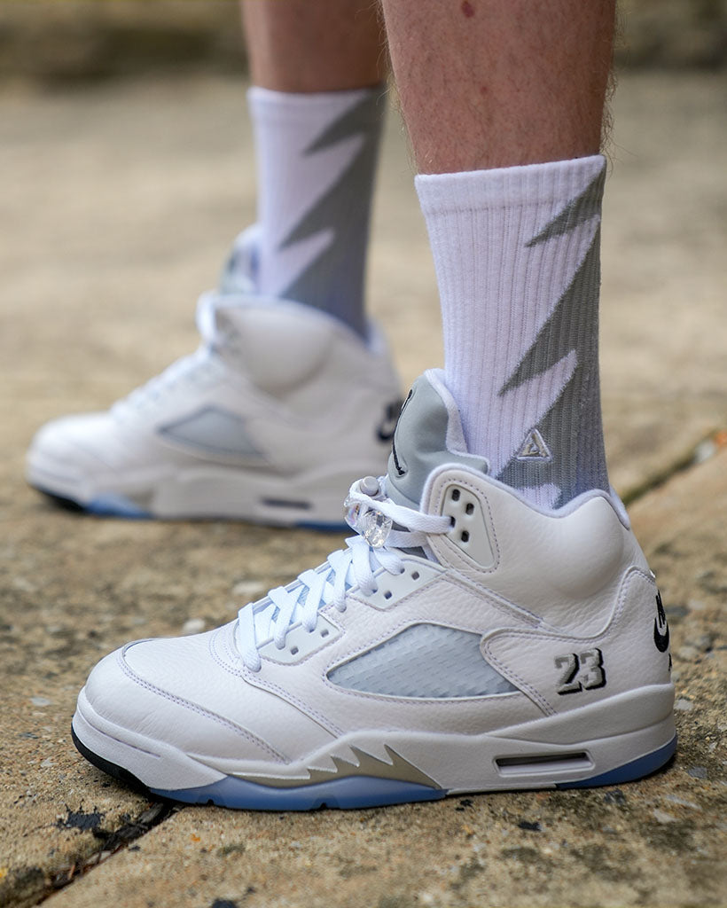 SNKR Socks - White Metallic 5