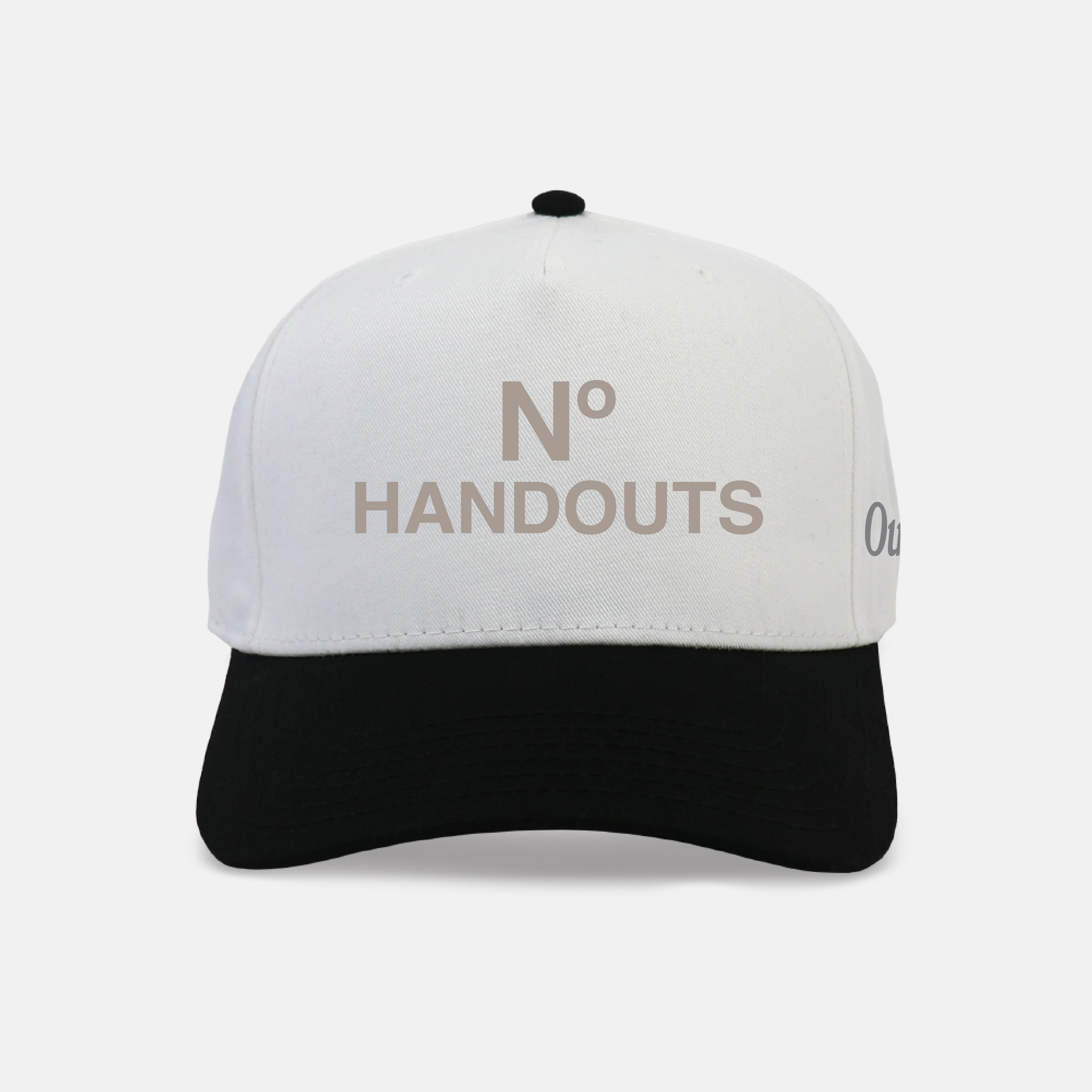 No Handouts Puff Embroidered Snapback - GREY