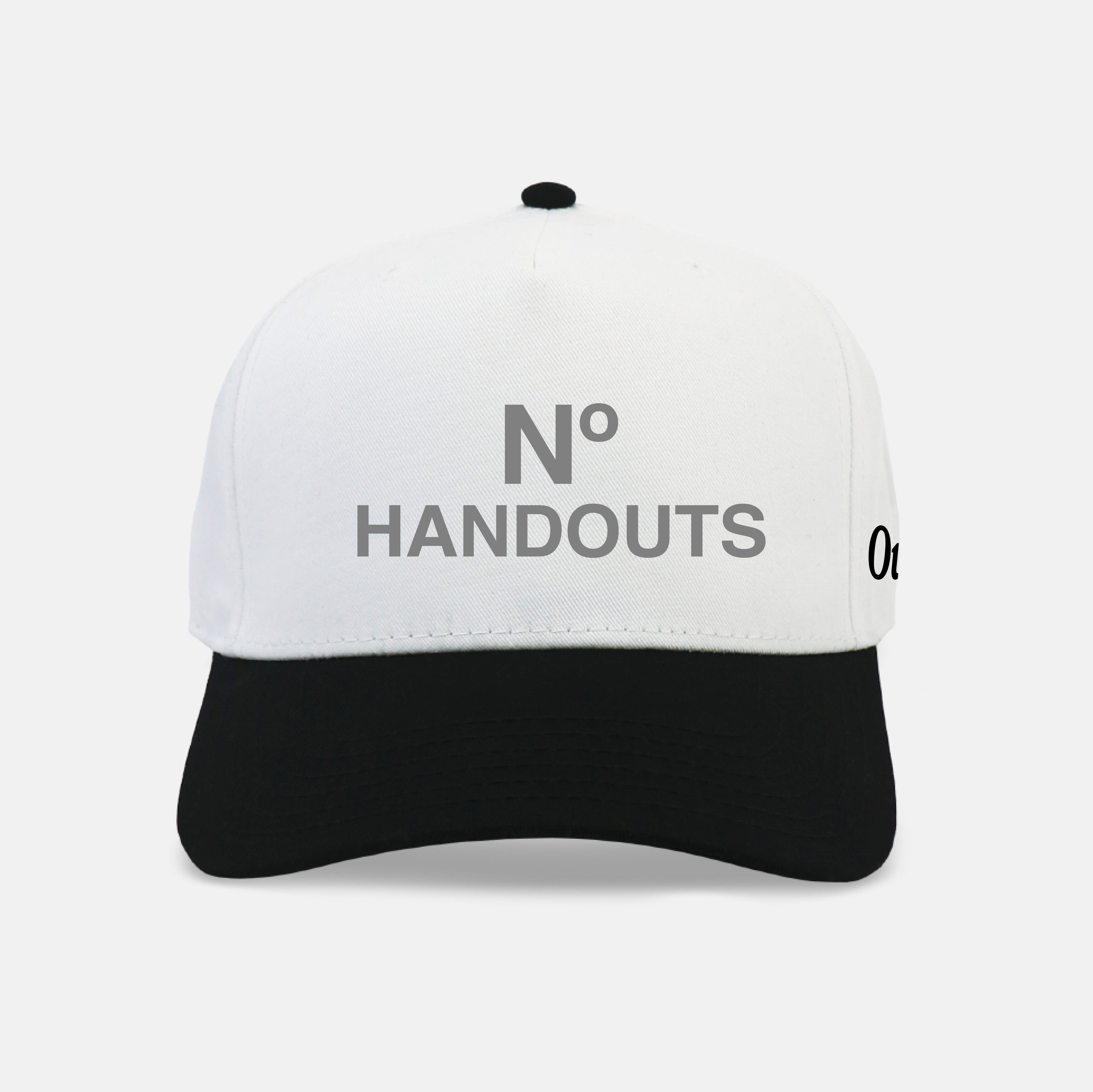 No Handouts Puff Embroidered Snapback - GREY