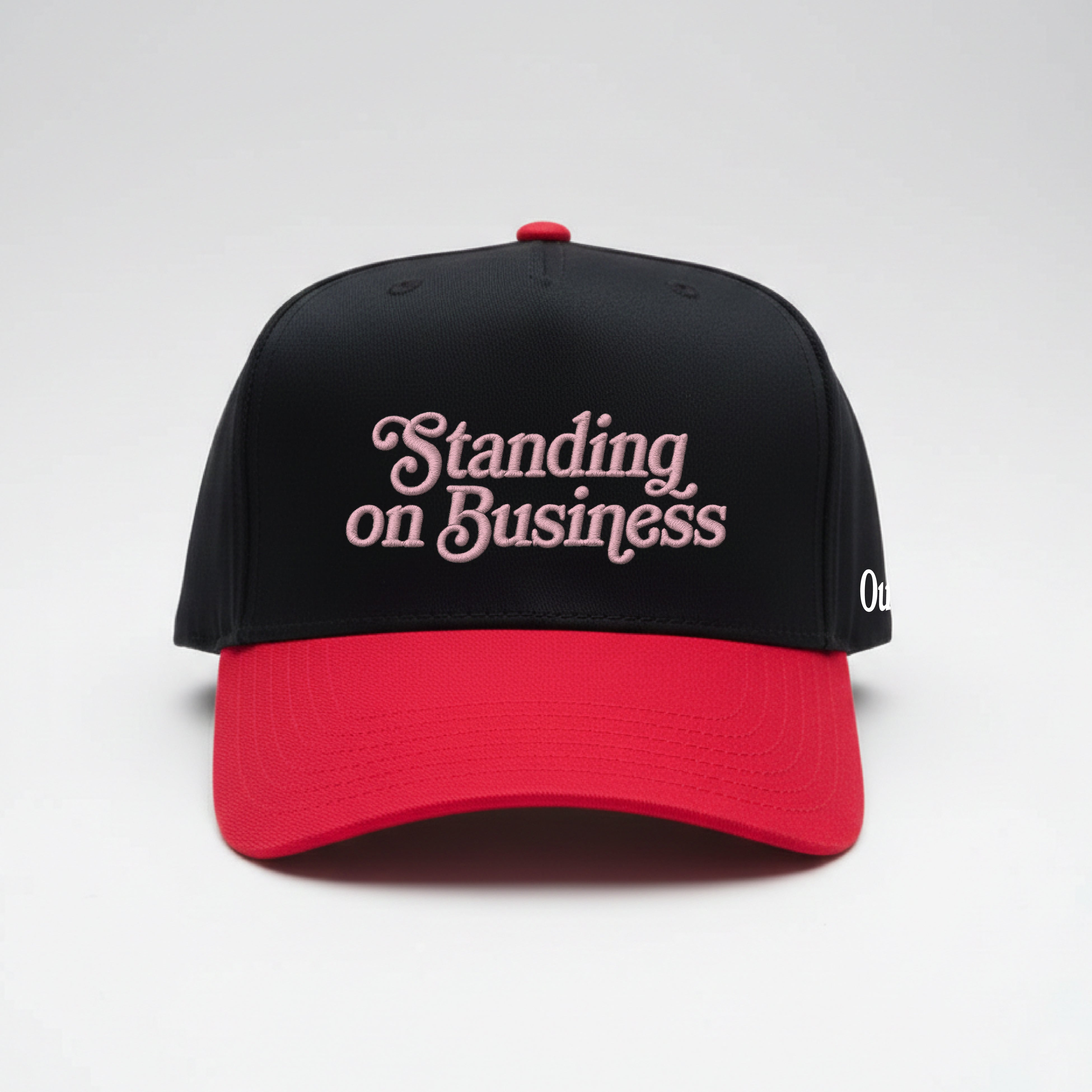 Standing On Business Embroidered Snapback - PINK