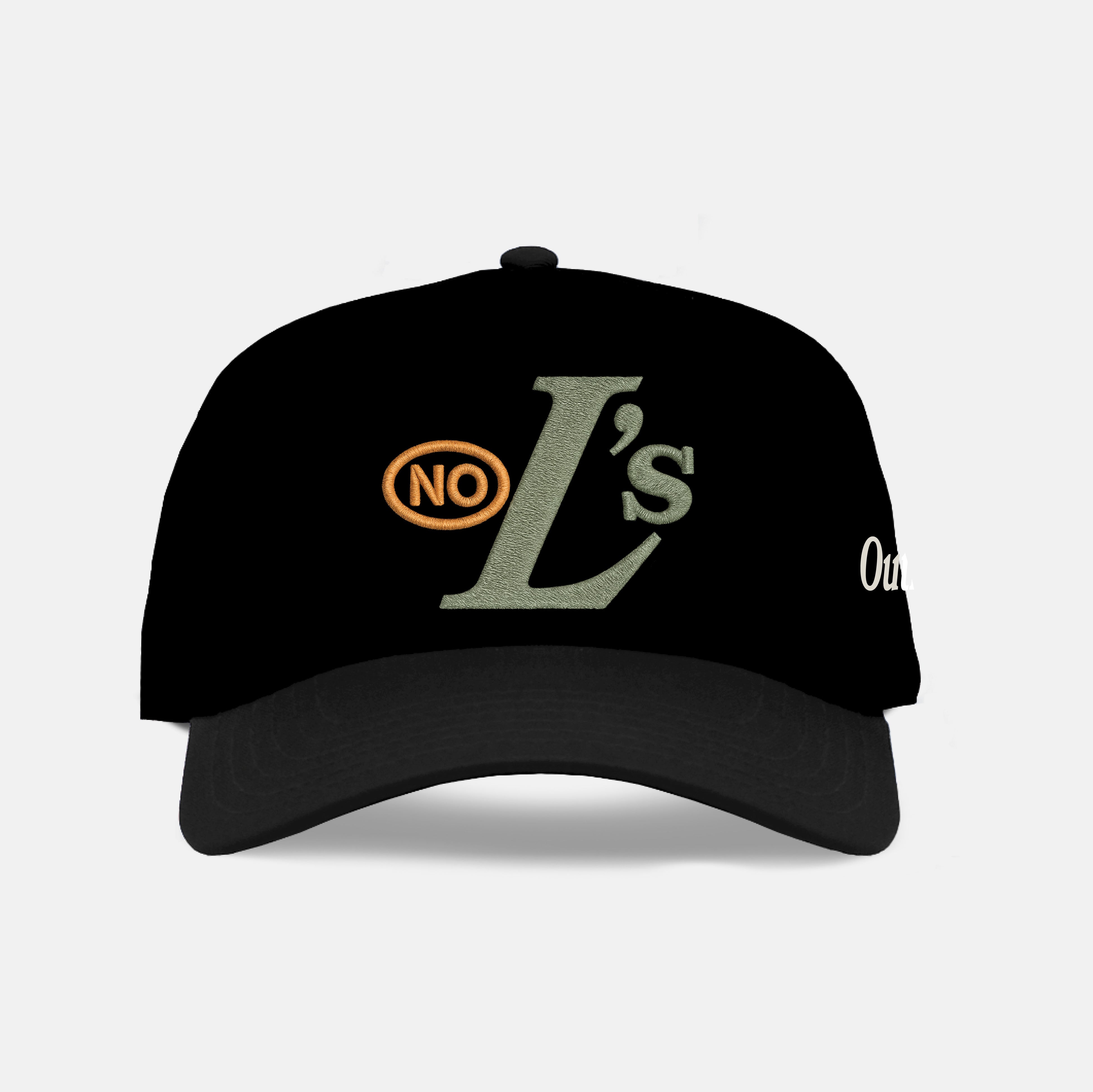 No L's Puff Embroidered Snapback - BLACK
