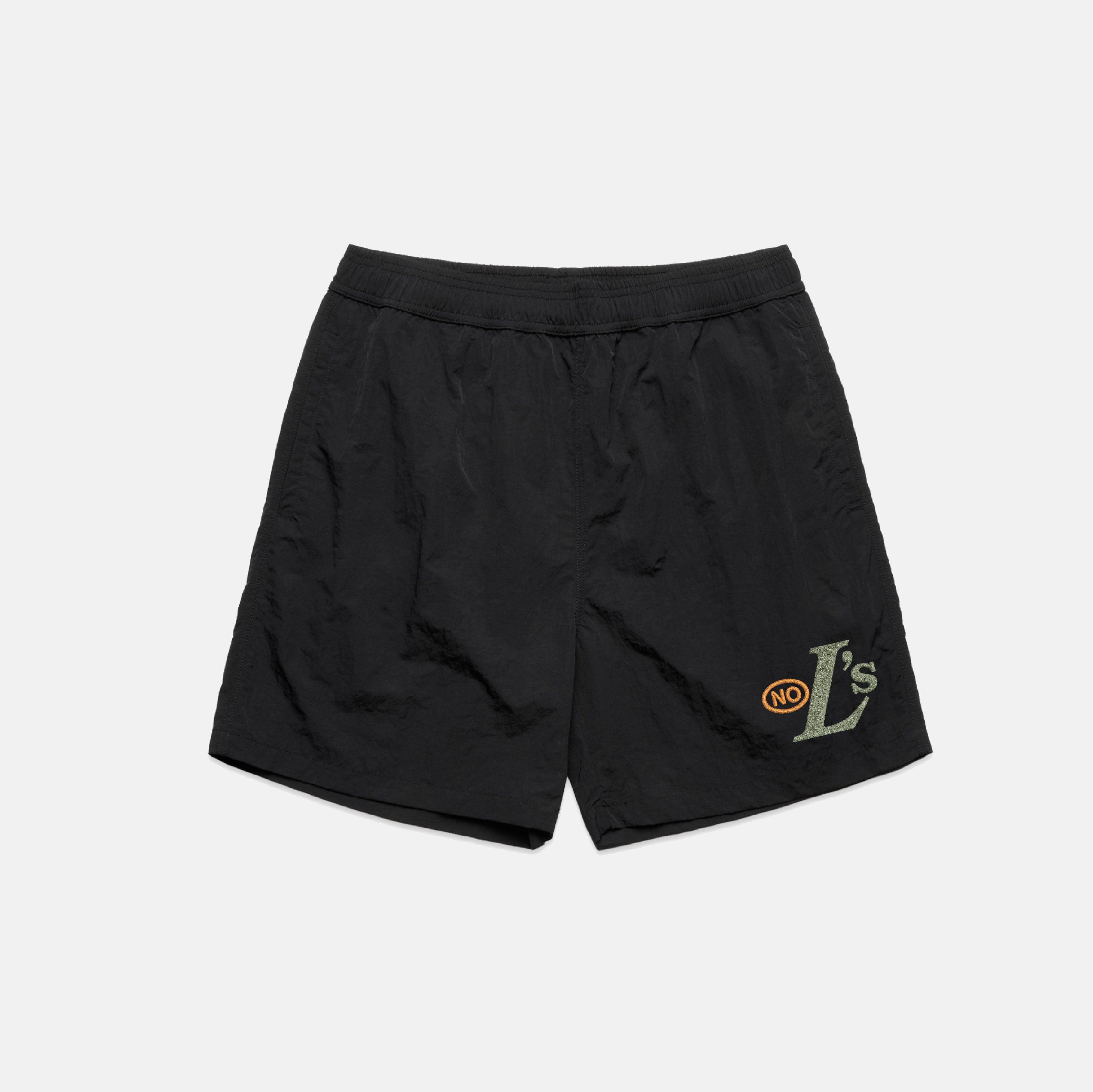 No L's Embroidered Nylon Shorts