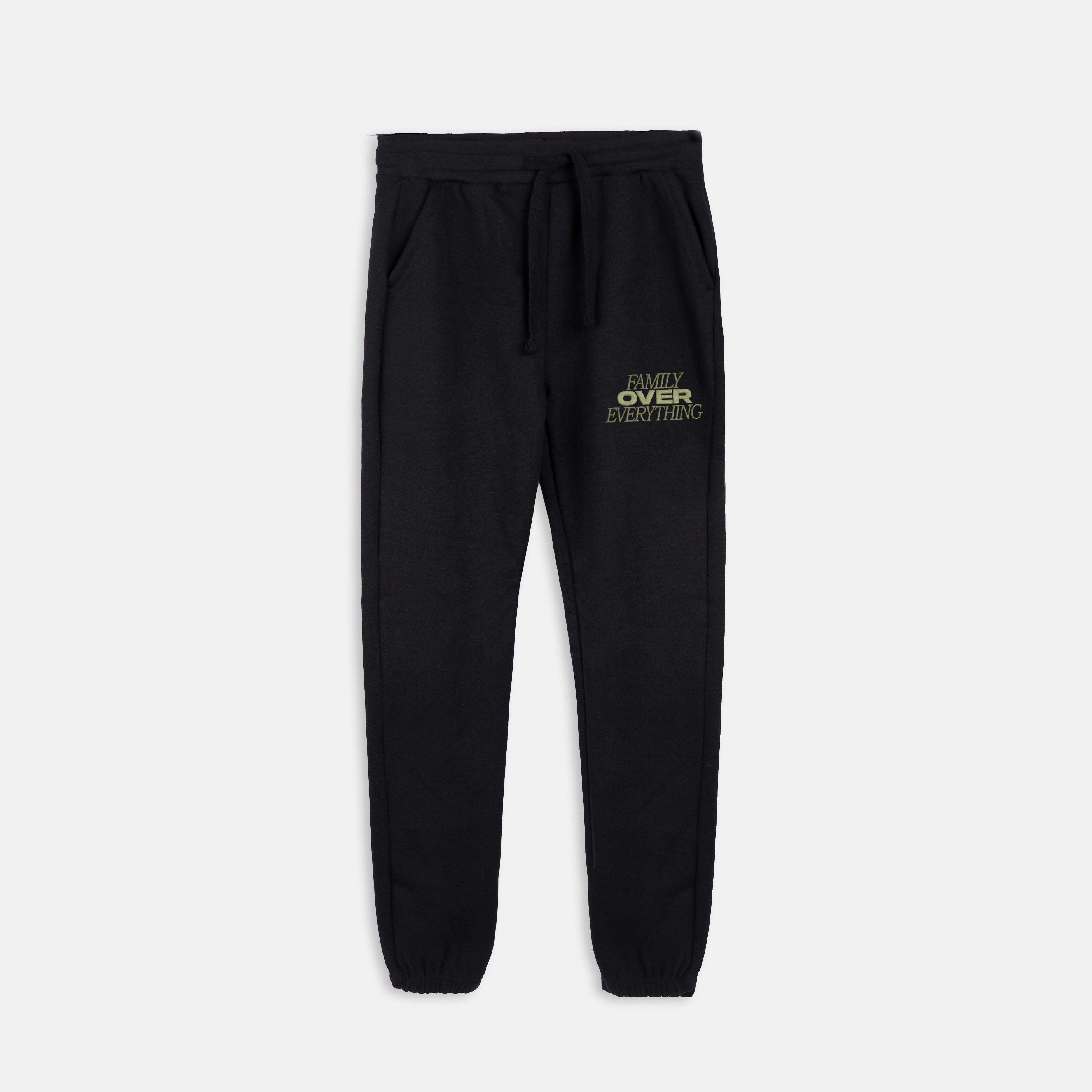 Family Over Everything Embroidered Joggers