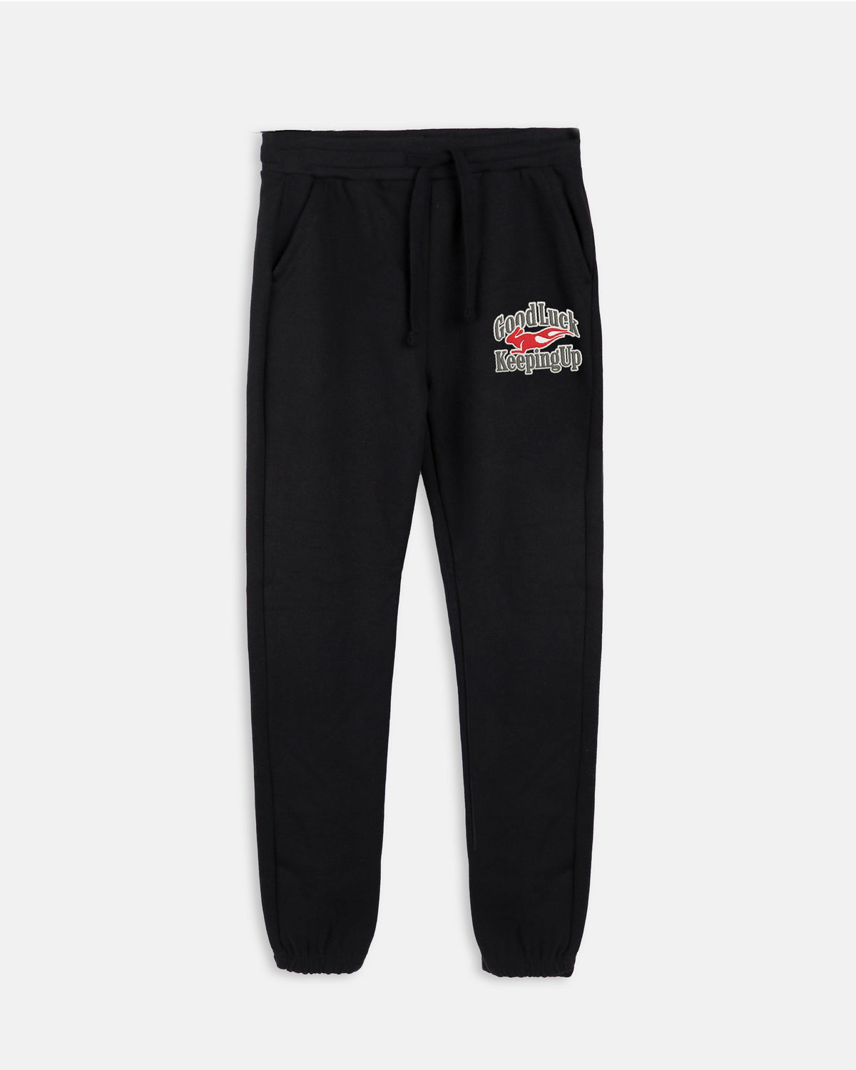 Good Luck Keeping Up Embroidered Joggers