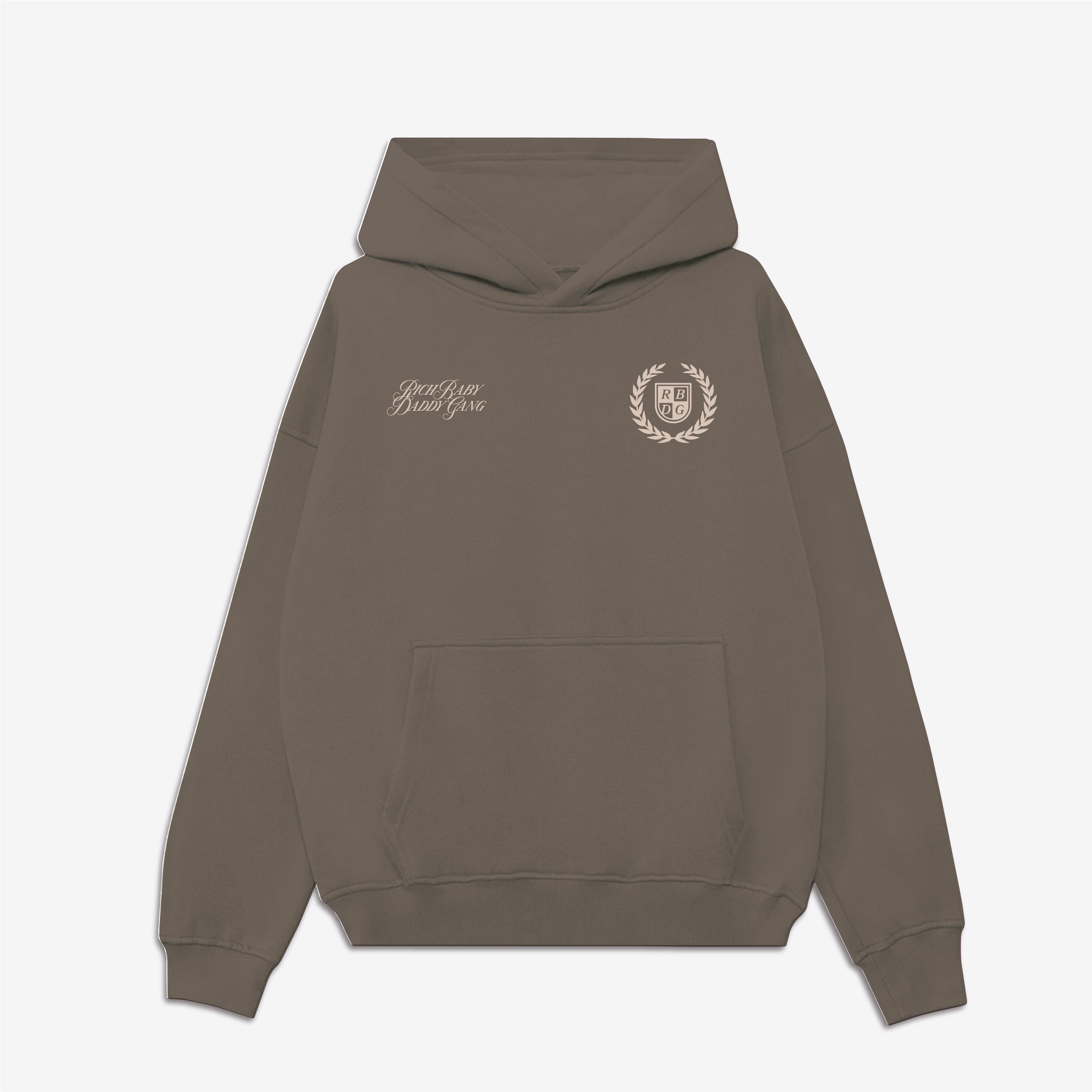 Rich Baby Daddy Gang Crest Oversized Hoodie - MOCHA