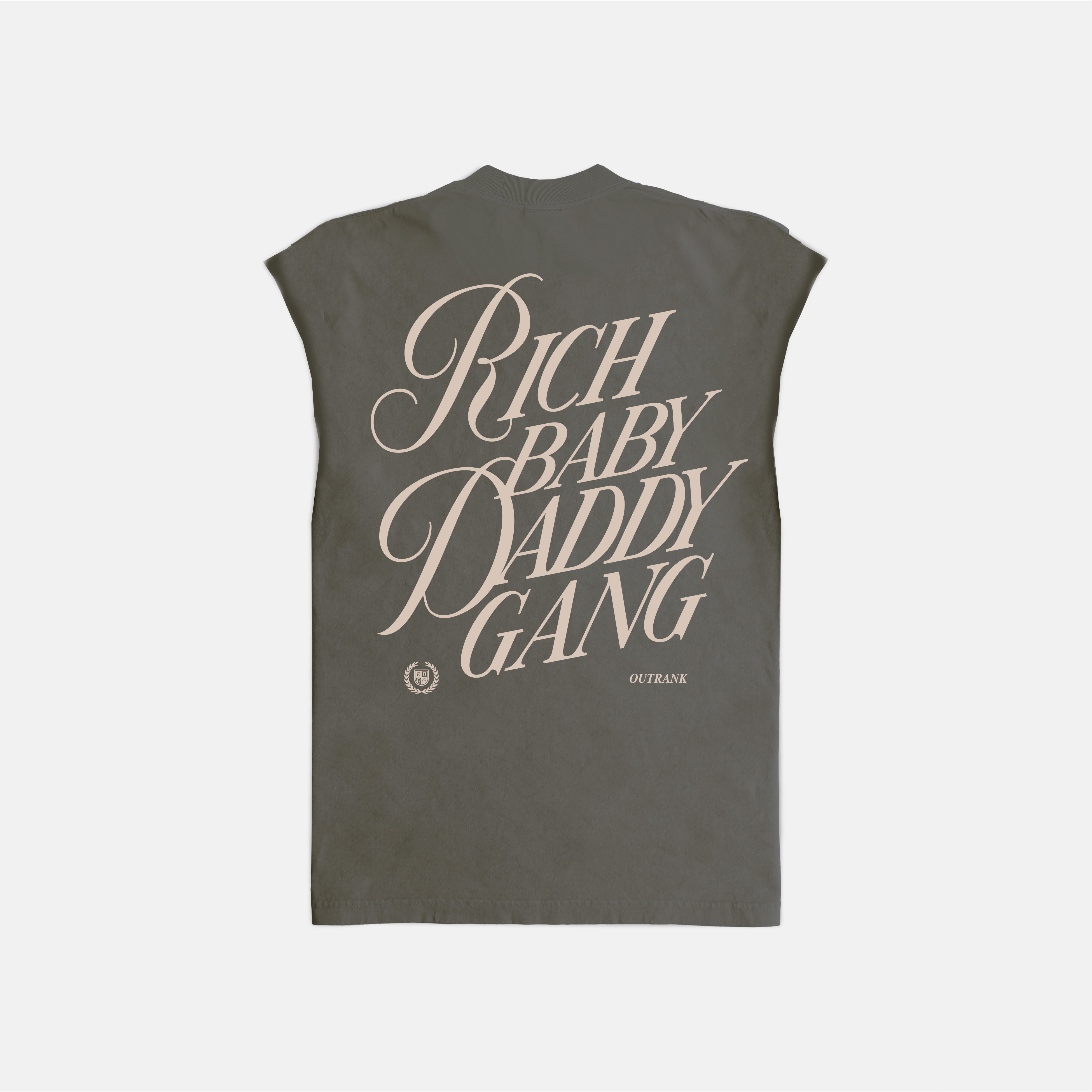Rich Baby Daddy Gang Crest Ultra Heavyweight Sleeveless - SHADOW