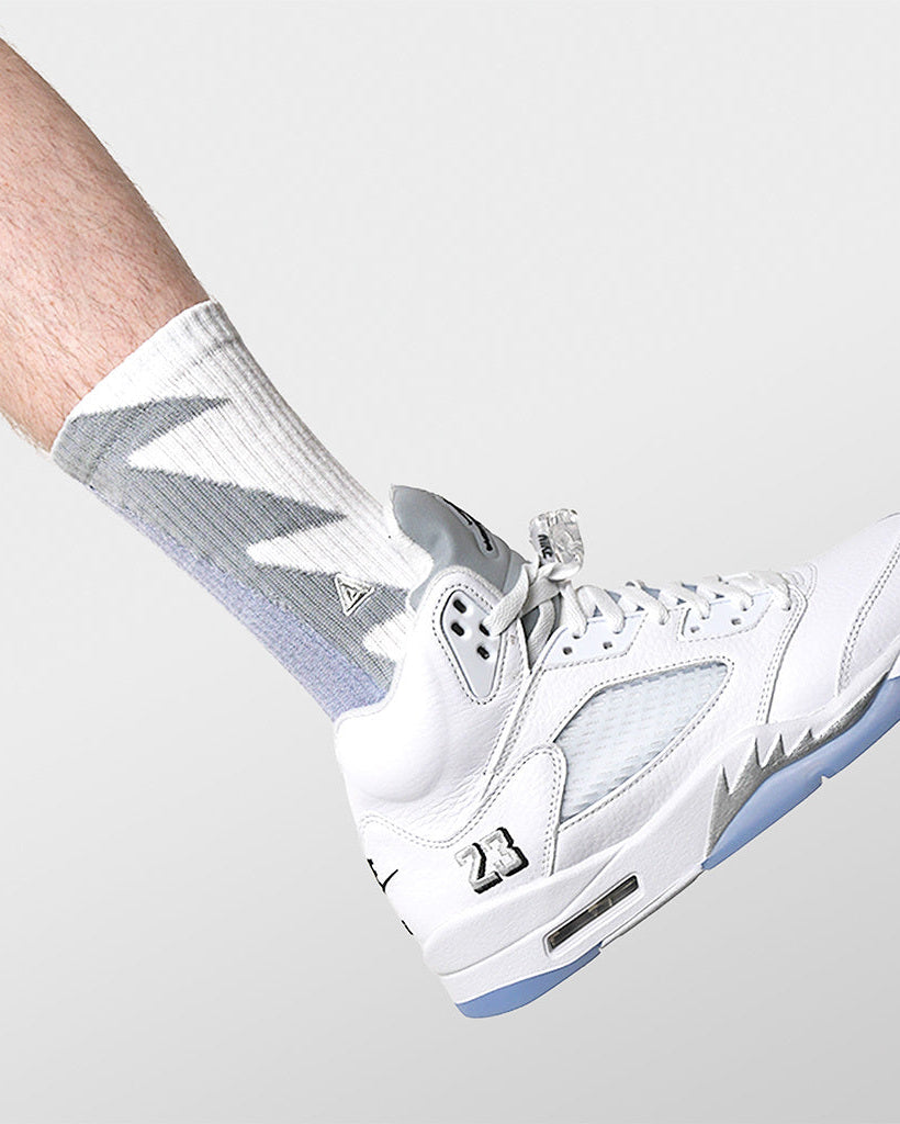 SNKR Socks - White Metallic 5