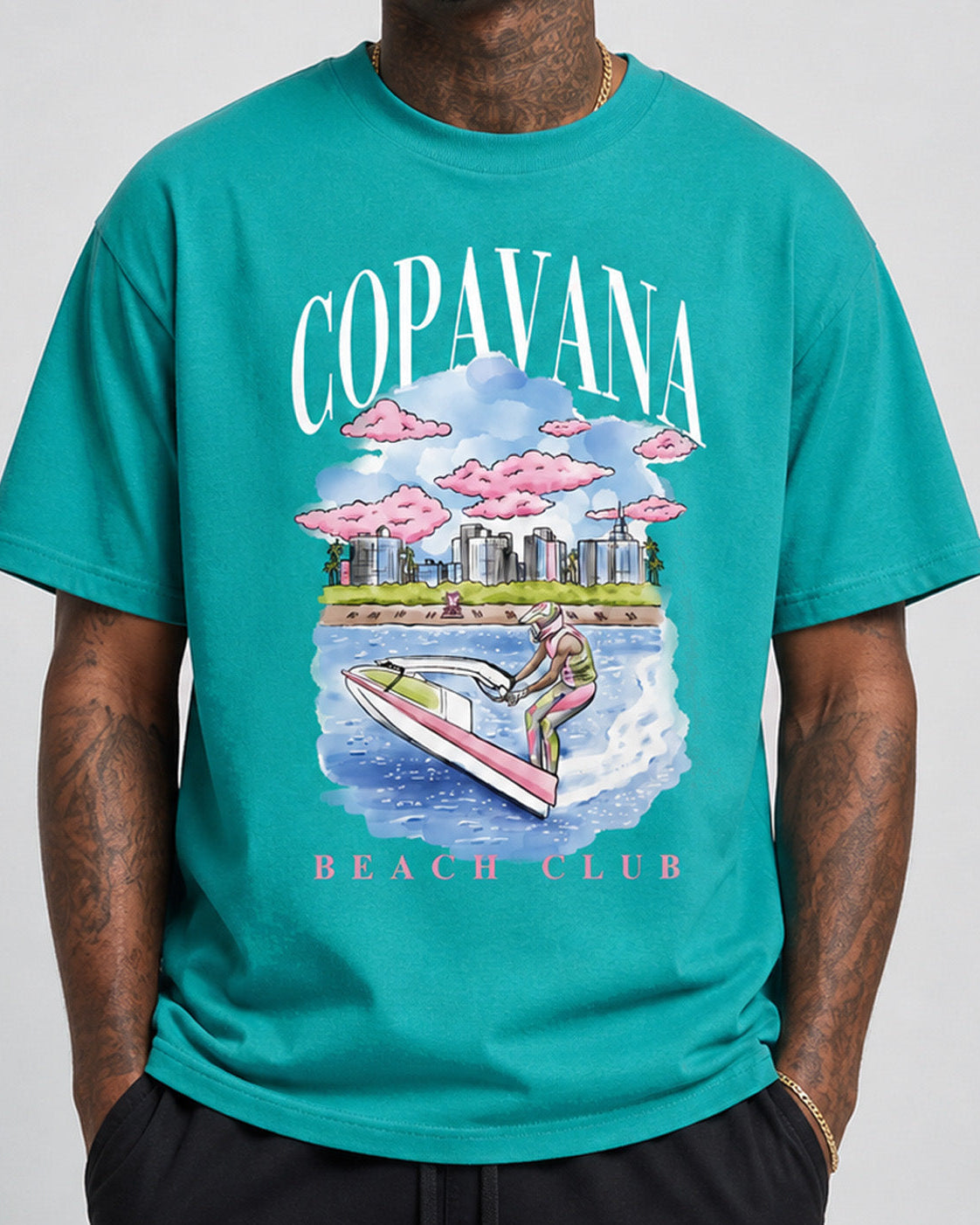 Beach Club Wave Runner T-Shirt - Sea Green