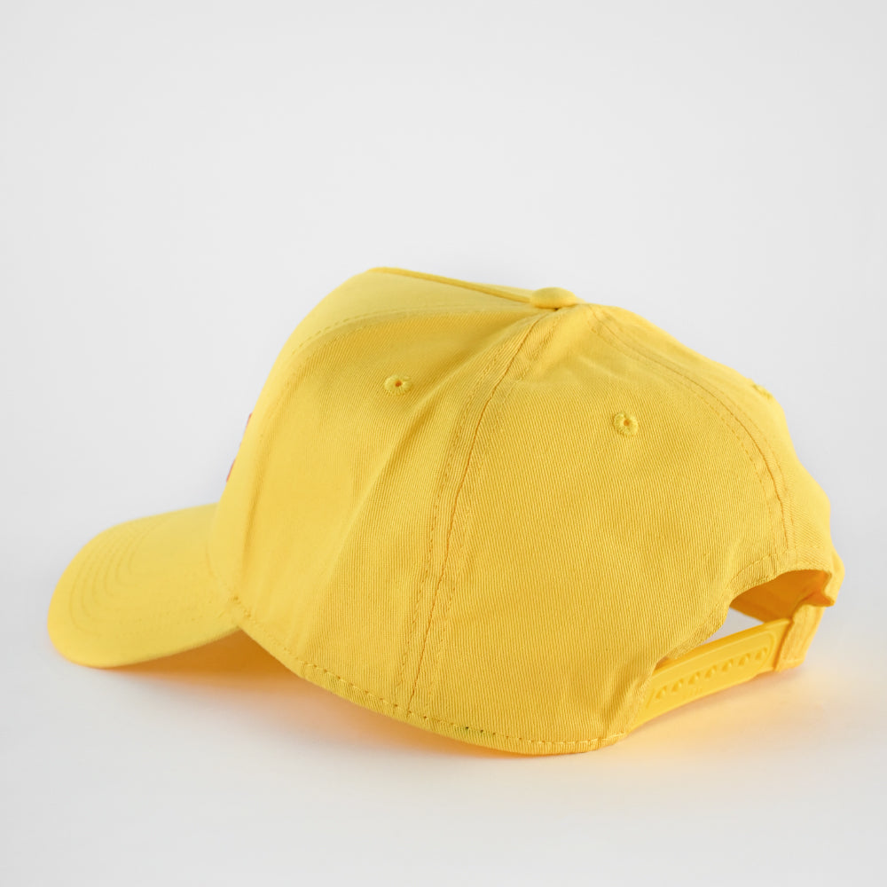 The Fast Lane Puff Embroidered Snapback - Yellow