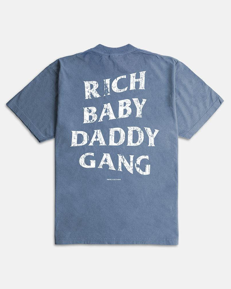 Rich Baby Daddy Gang Premium Oversized T-shirt 3.0- Washed Denim