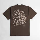 Rich Baby Daddy Gang Premium Crest T-shirt- Mocha