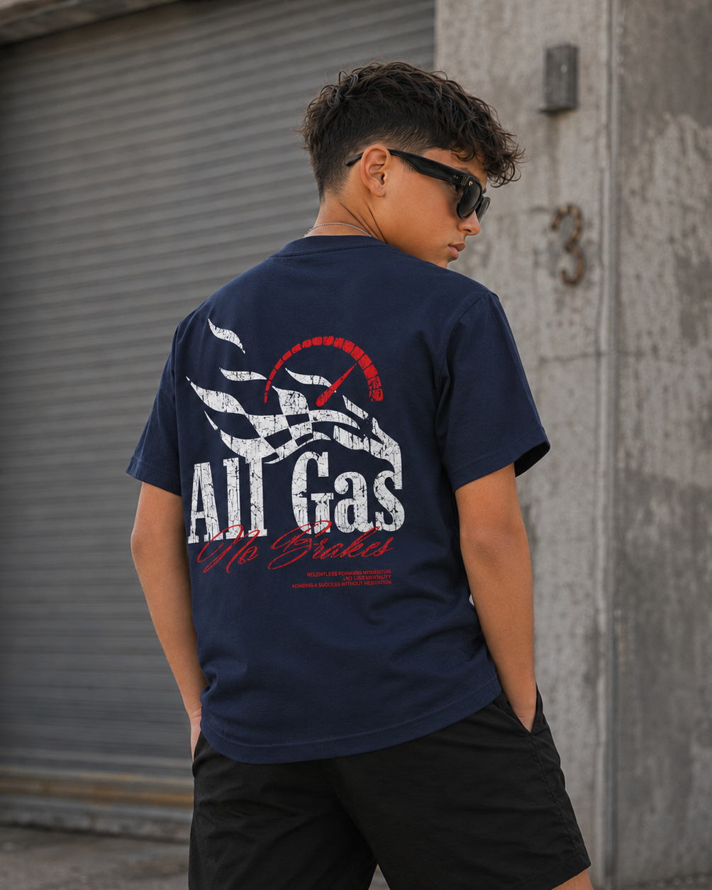 All Gas Youth T-shirt - Navy