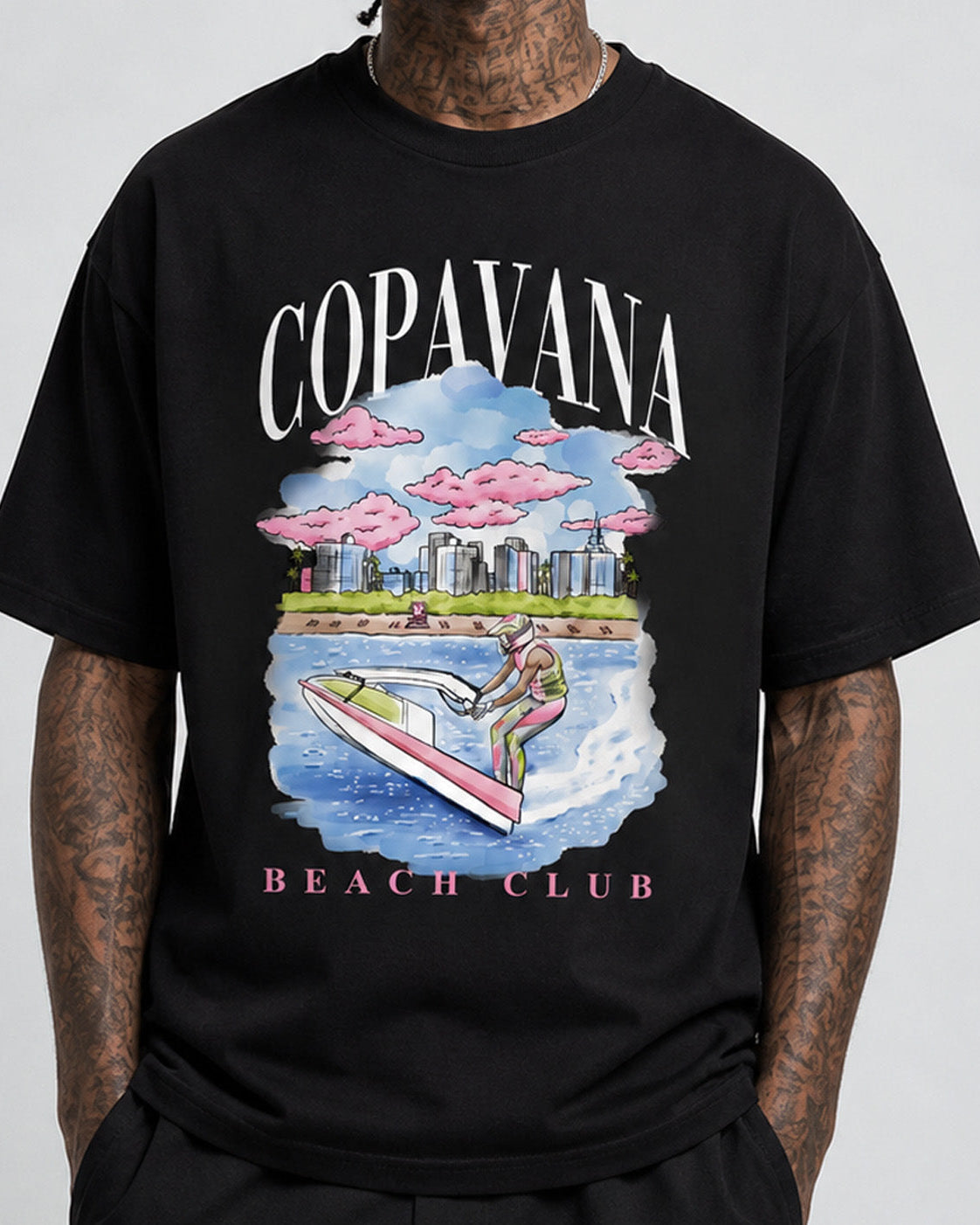 Beach Club Wave Runner T-Shirt - Pirate Black