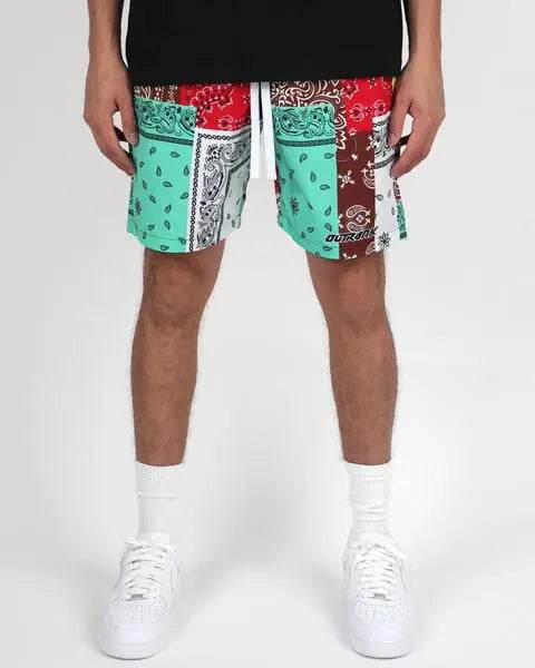 Bandana Patch WHITE 9 Inseam Nylon Shorts