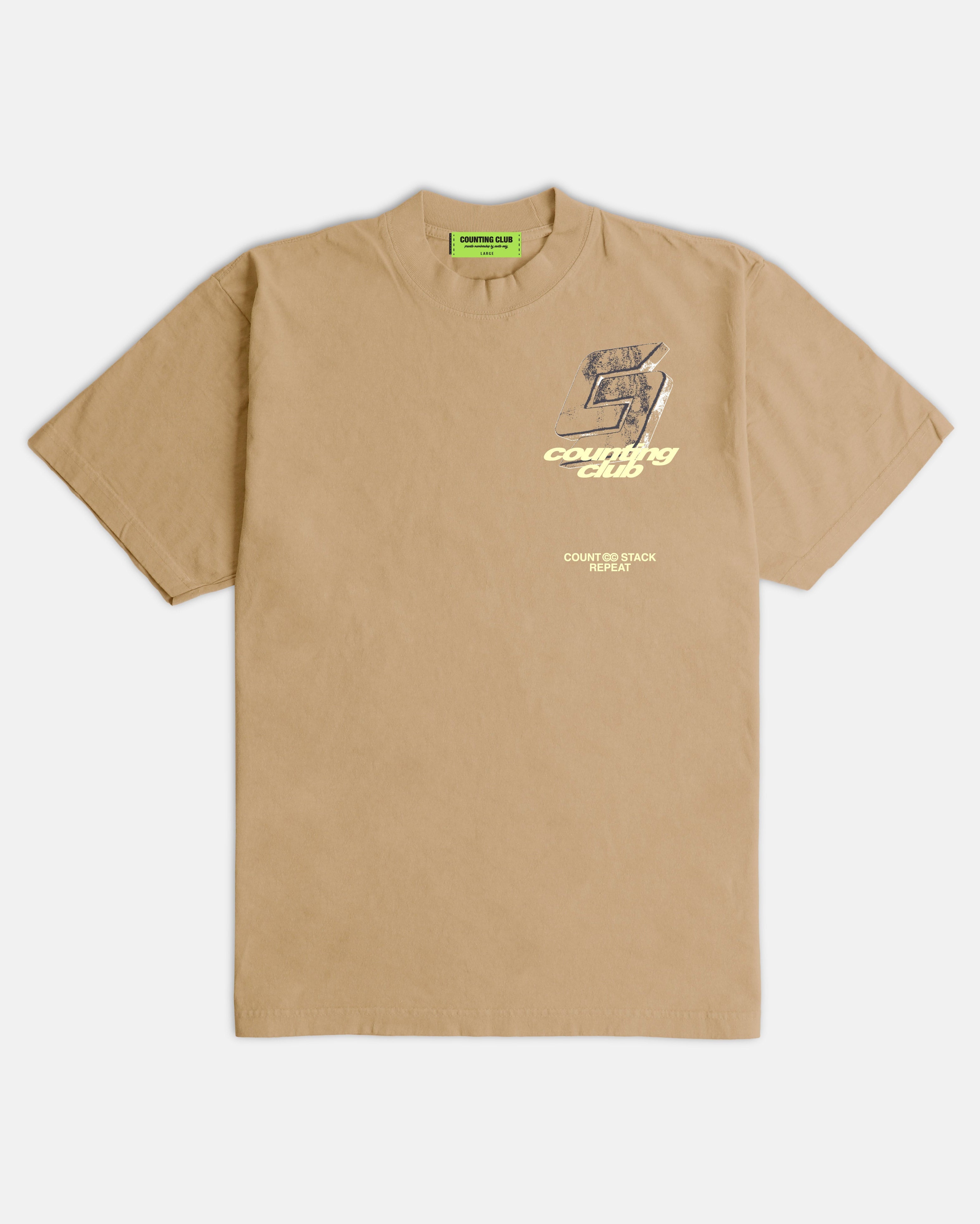 Count Stack Repeat Ultra Heavyweight T-shirt - Khaki