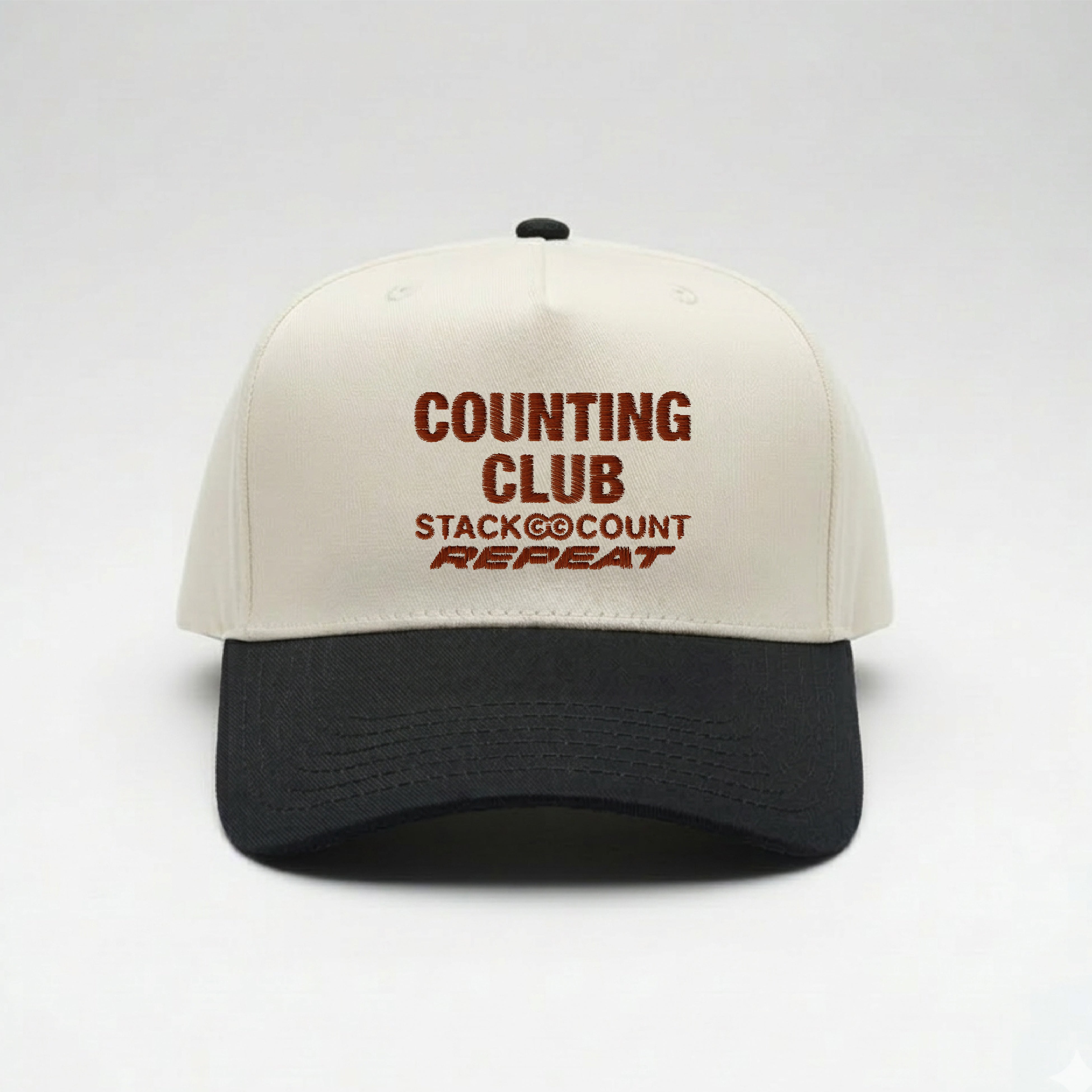 Counting Club Embroidered Snapback- Natural