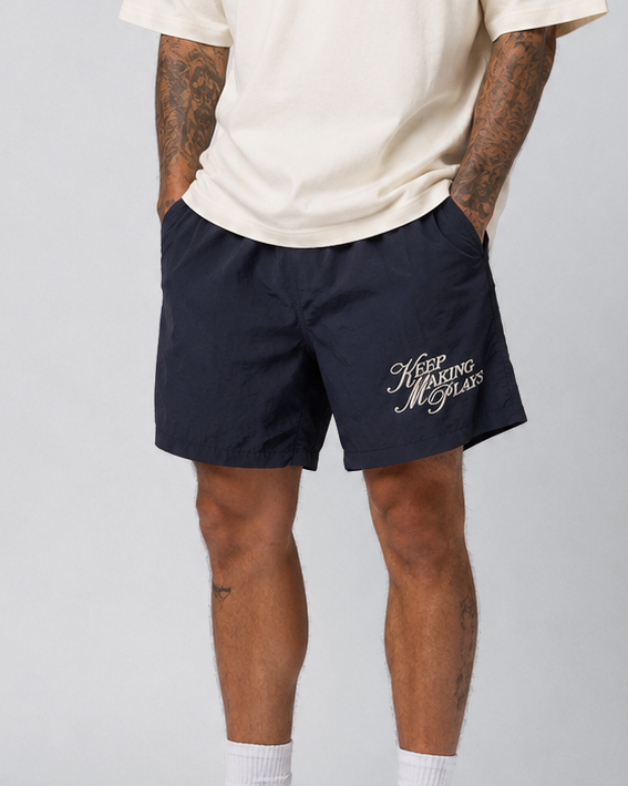 Keep Making Plays Embroidered 6" Nylon Shorts
