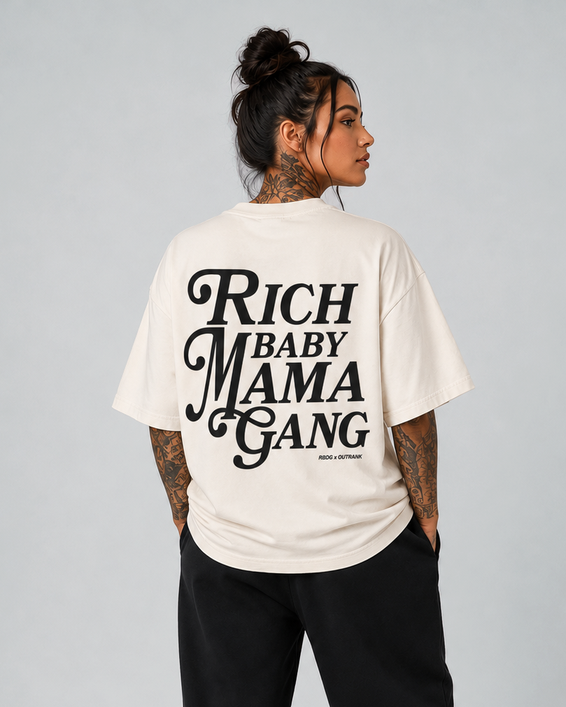 Rich Baby Mama Gang Ultra Heavyweight T-shirt - CREAM PR