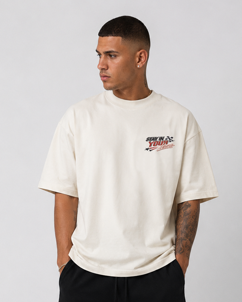 Stay In Your Lane Embroidered Ultra Heavyweight T-shirt