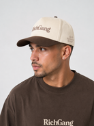 Rich Gang Embroidered Snapback - Natural/ Brown