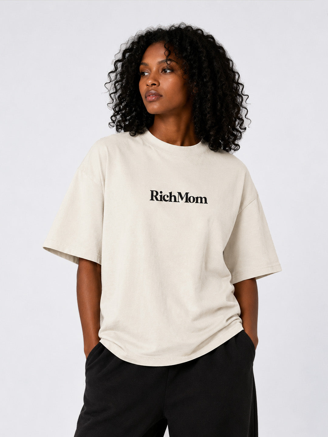 Rich Mom Ultra Heavyweight T-Shirt - Cream